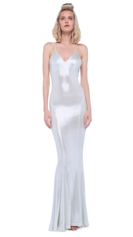 LOW BACK SLIP FISHTAIL GOWN sold by Norma Kamali