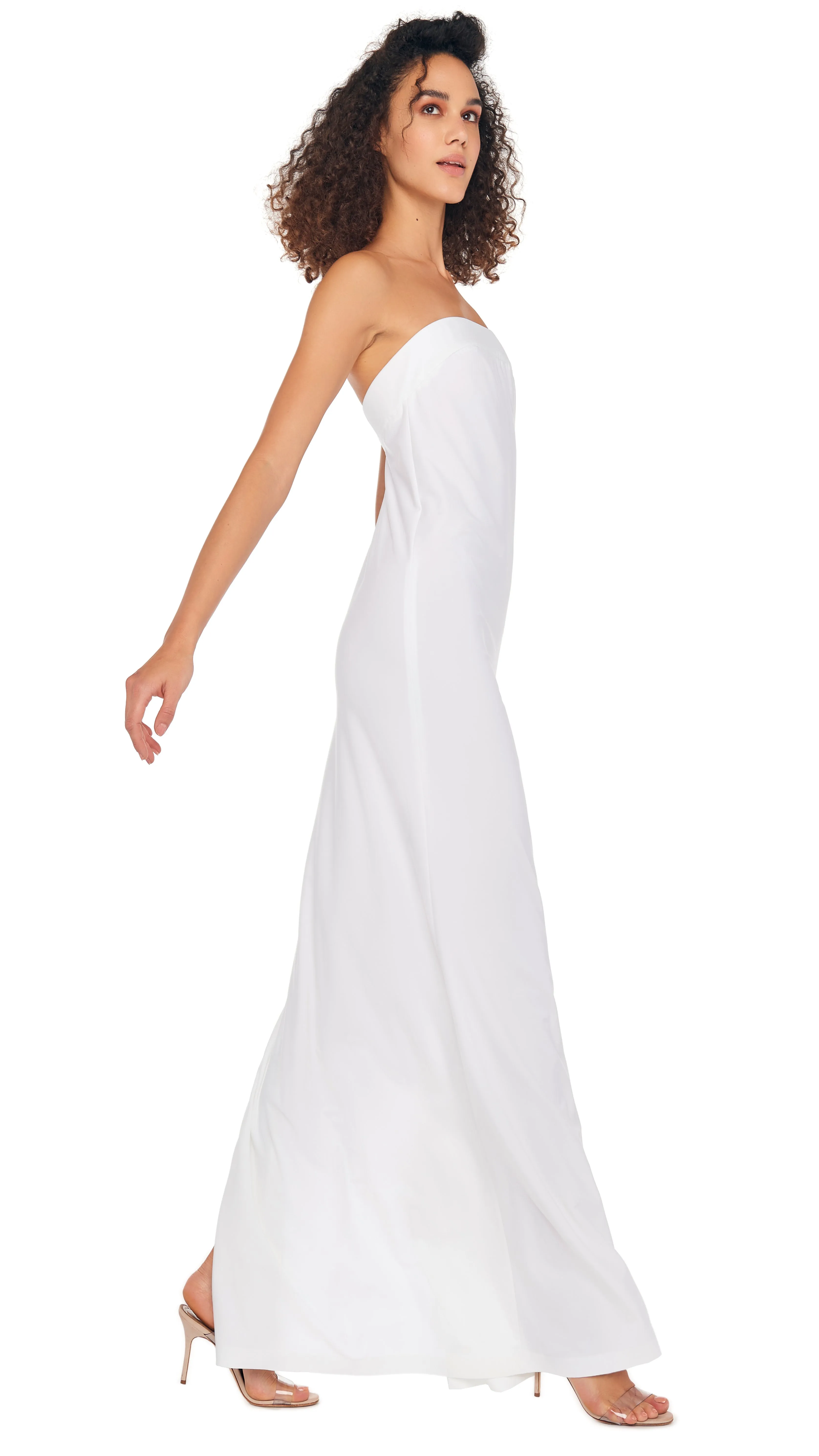 STRAPLESS TAILORED SIDE SLIT GOWN sold by Norma Kamali product image thumbnail 4