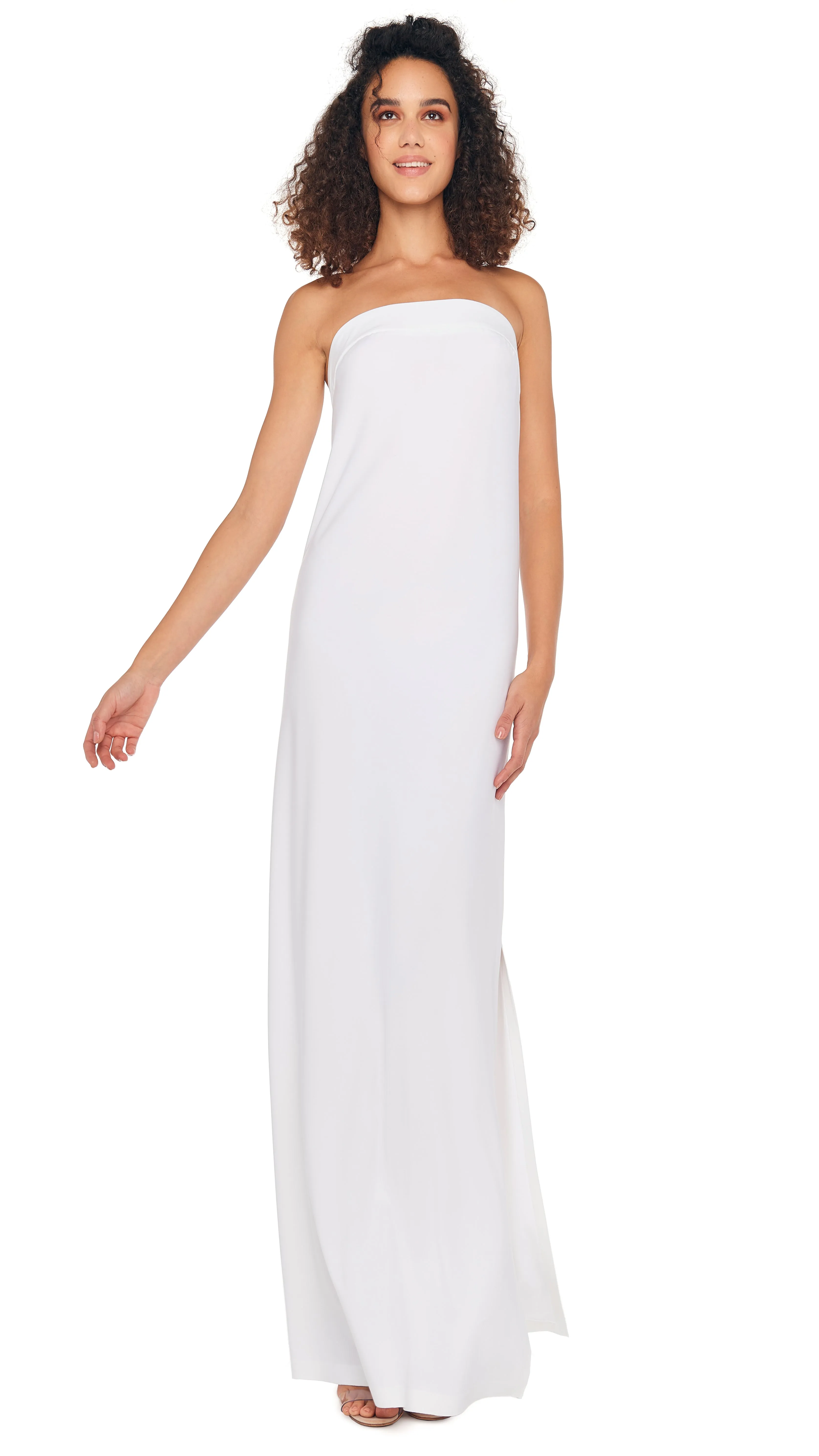 STRAPLESS TAILORED SIDE SLIT GOWN sold by Norma Kamali