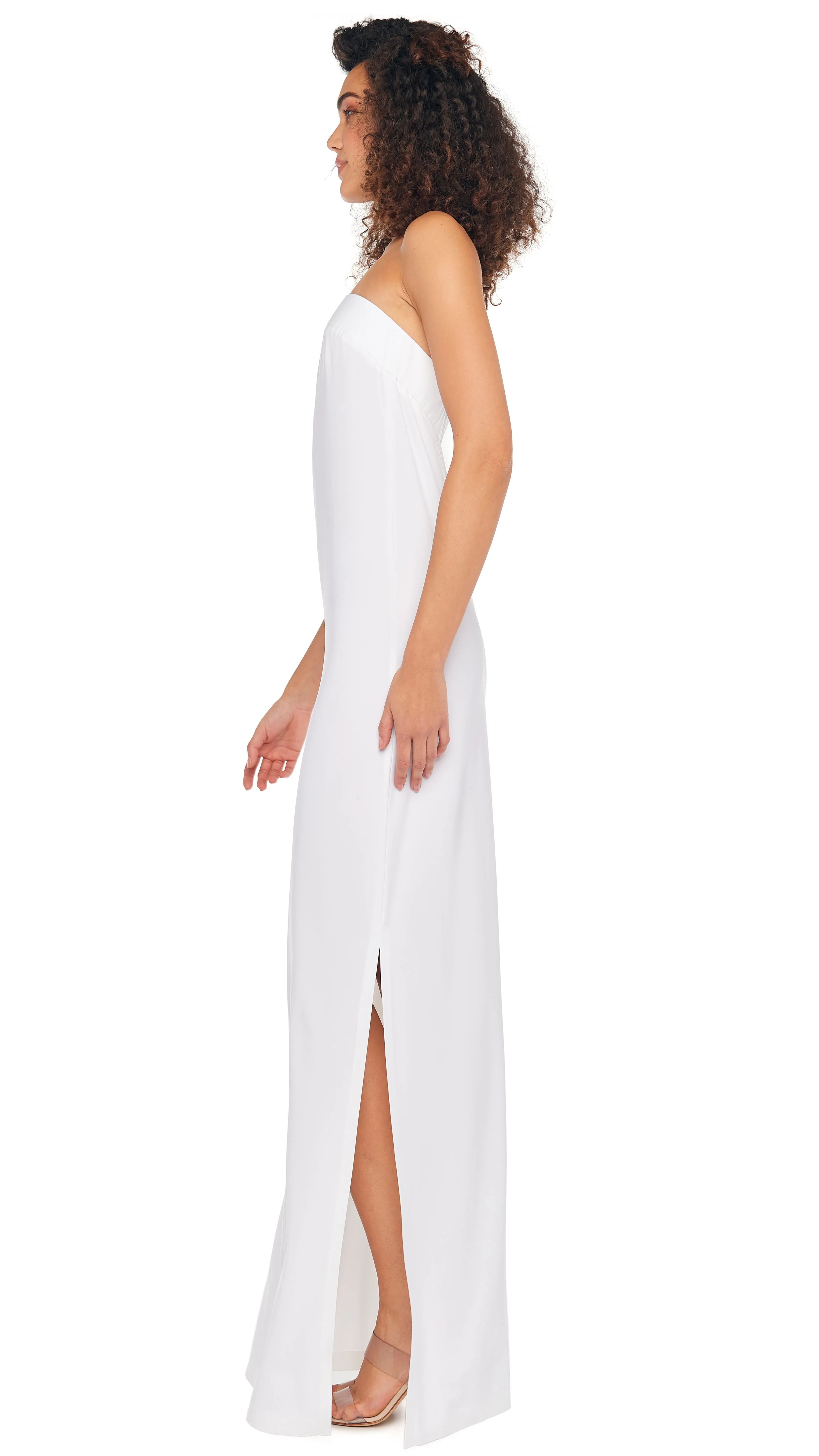 STRAPLESS TAILORED SIDE SLIT GOWN sold by Norma Kamali product image thumbnail 2
