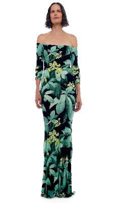 OFF SHOULDER FISHTAIL GOWN sold by Norma Kamali