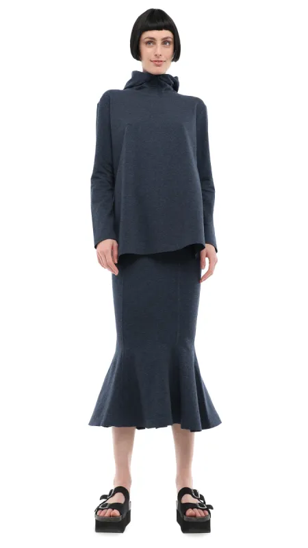 BF LONG SLEEVE HOODED TOP made by Norma Kamali