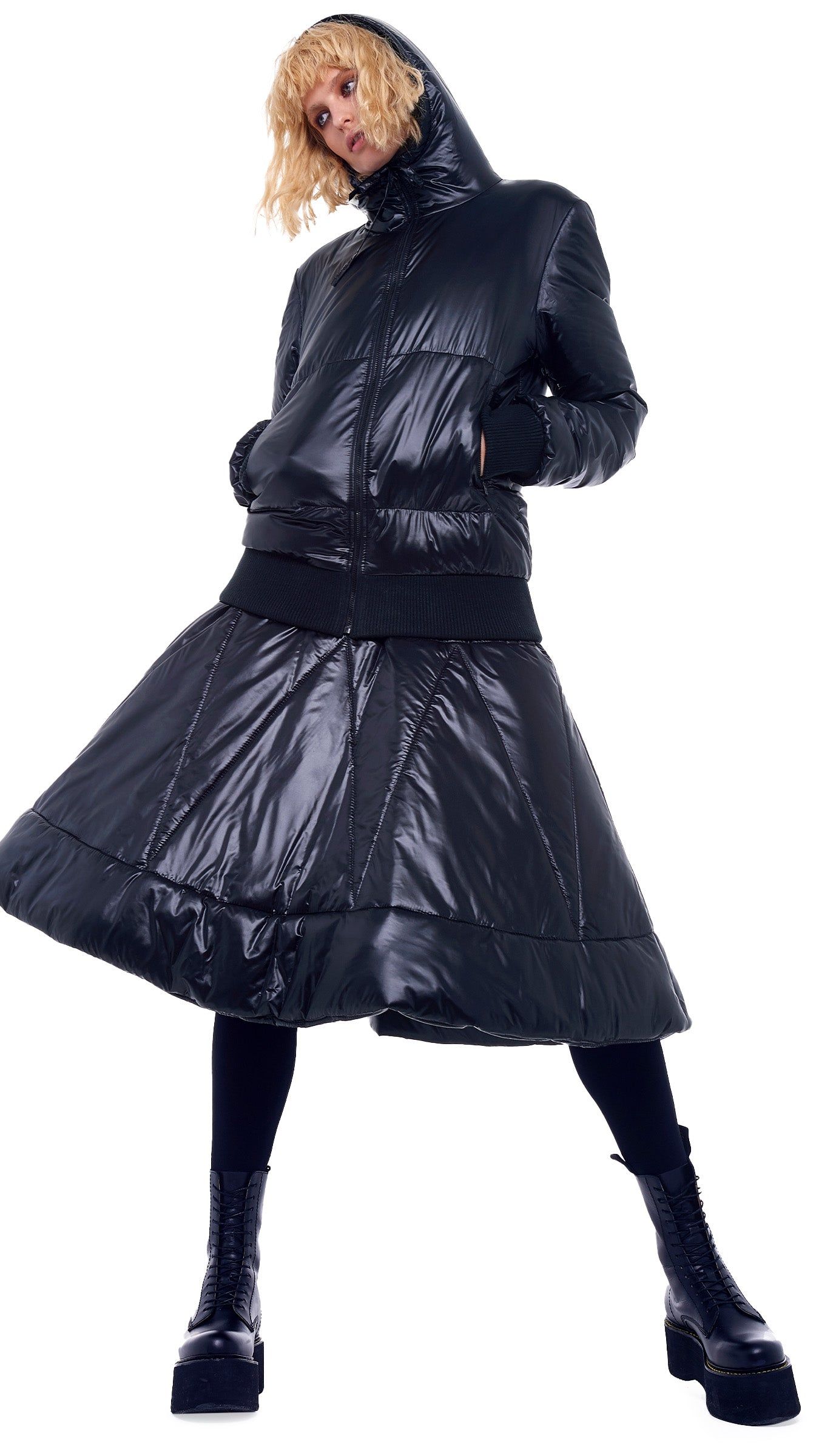 HOODED BOMBER JACKET sold by Norma Kamali product image thumbnail 2