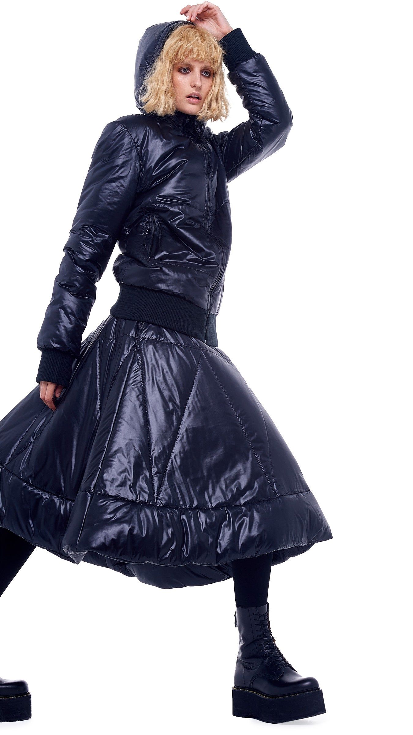 HOODED BOMBER JACKET sold by Norma Kamali product image thumbnail 4