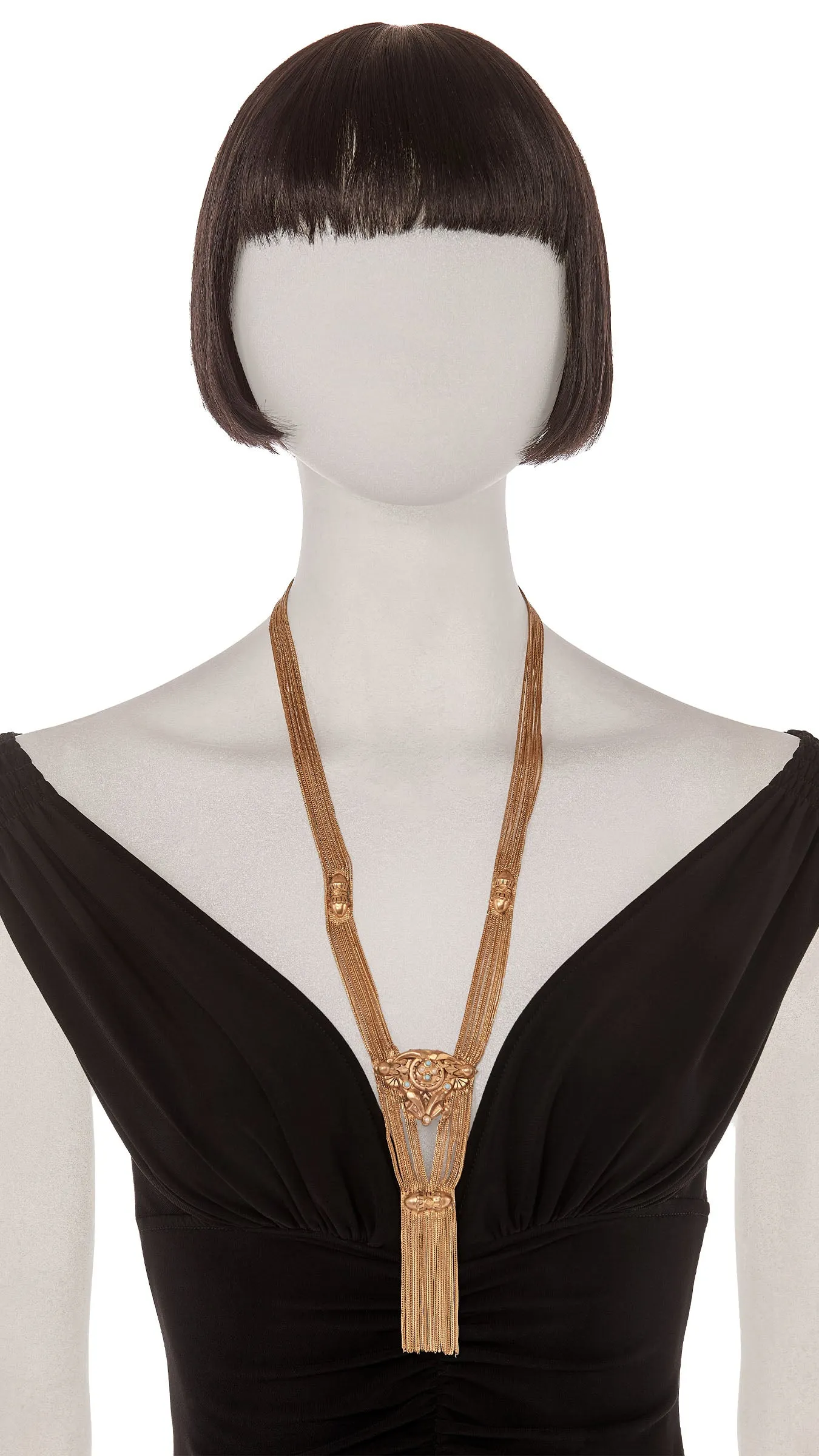 LION HEAD BRASS NECKLACE/ TURQUOISE EYES sold by Norma Kamali product image thumbnail 2