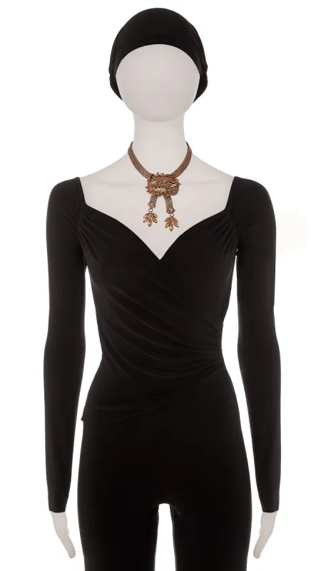 LEAF DROP PENDANT NECKLACE made by Norma Kamali