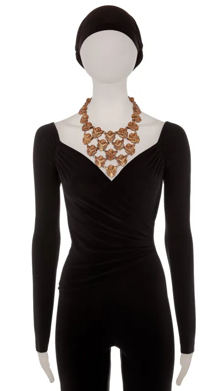 BRASS 4 TIERED NECKLACE sold by Norma Kamali