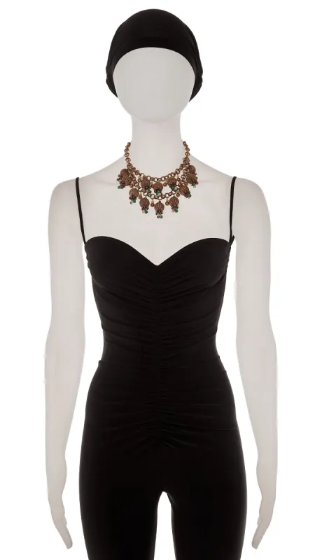 BRASS & COLOR BEADED TIERED NECKLACE sold by Norma Kamali
