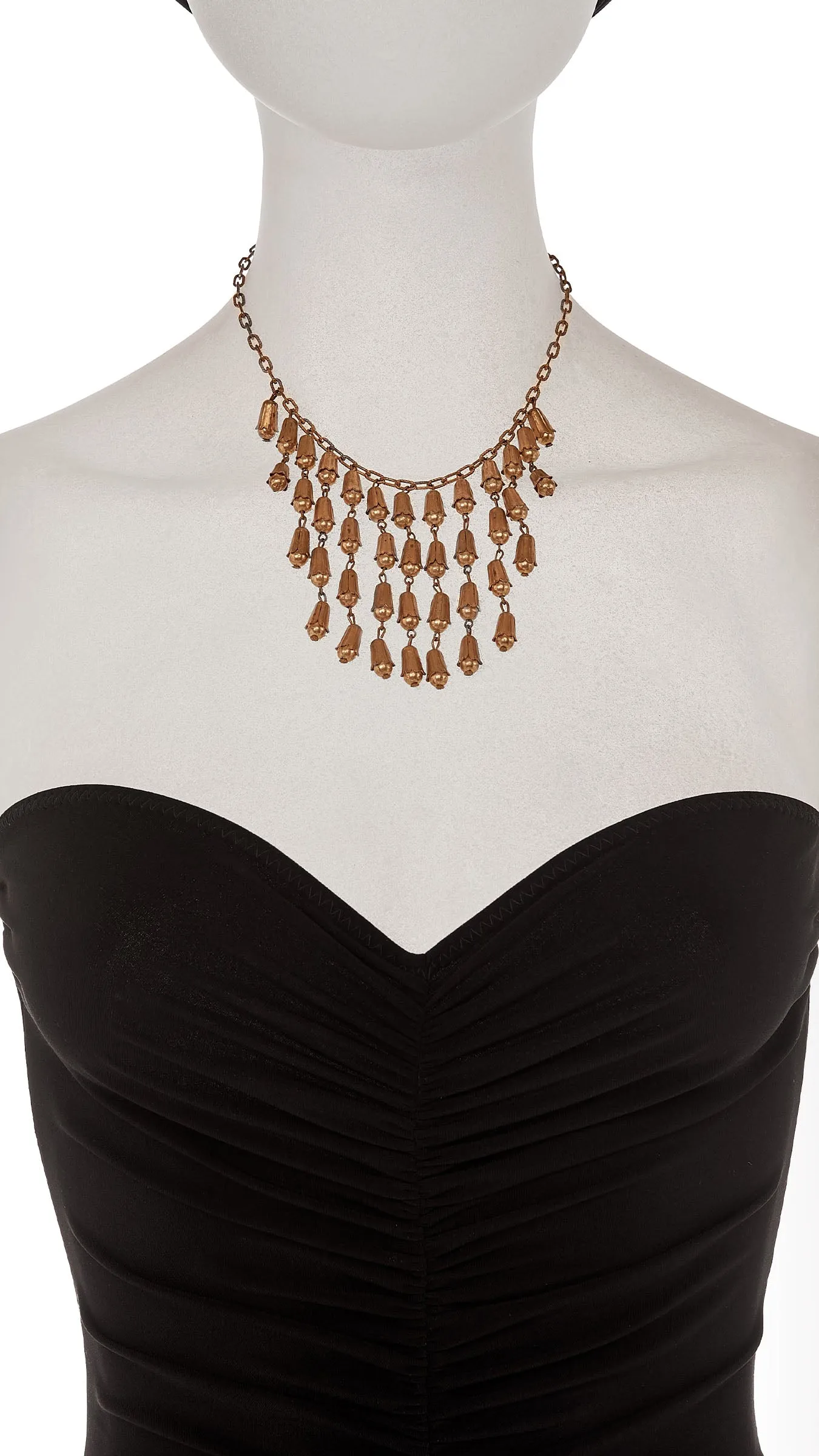 TIERED DROP BRASS NECKLACE sold by Norma Kamali product image thumbnail 2