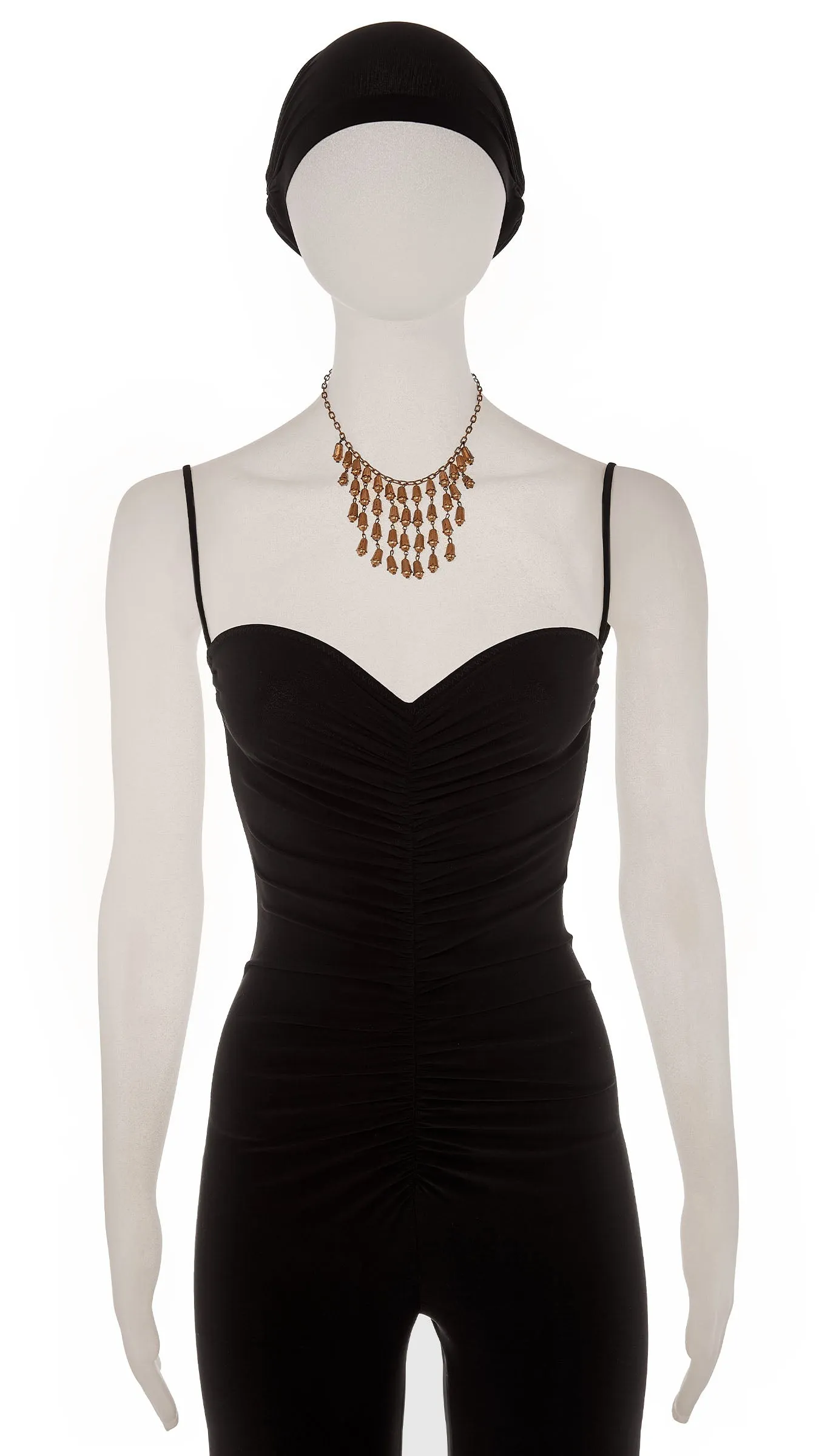 TIERED DROP BRASS NECKLACE sold by Norma Kamali