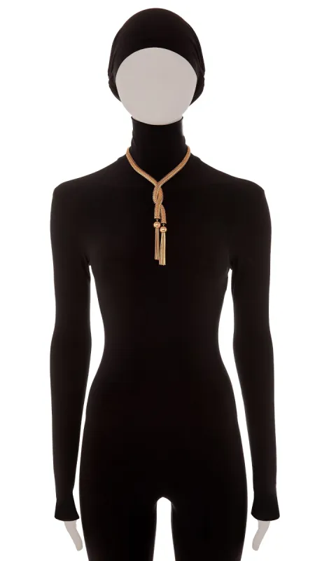 DOUBLE TIE GOLD DROP NECKLACE sold by Norma Kamali