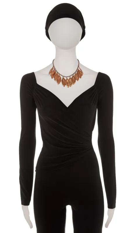 BRASS LEAF TIERED NECKLACE sold by Norma Kamali