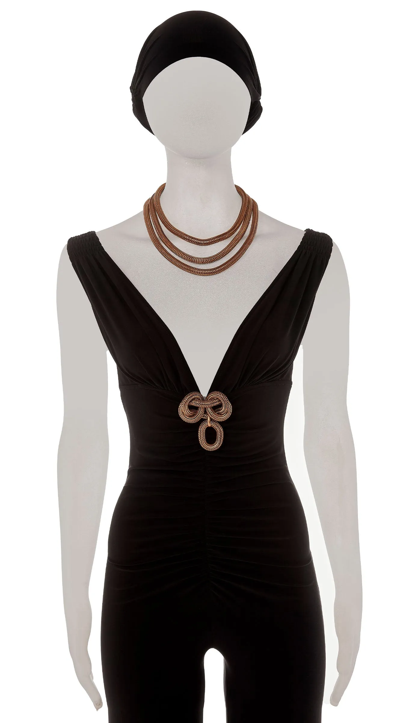 THREE LAYER NECKLACE AND BROOCH sold by Norma Kamali