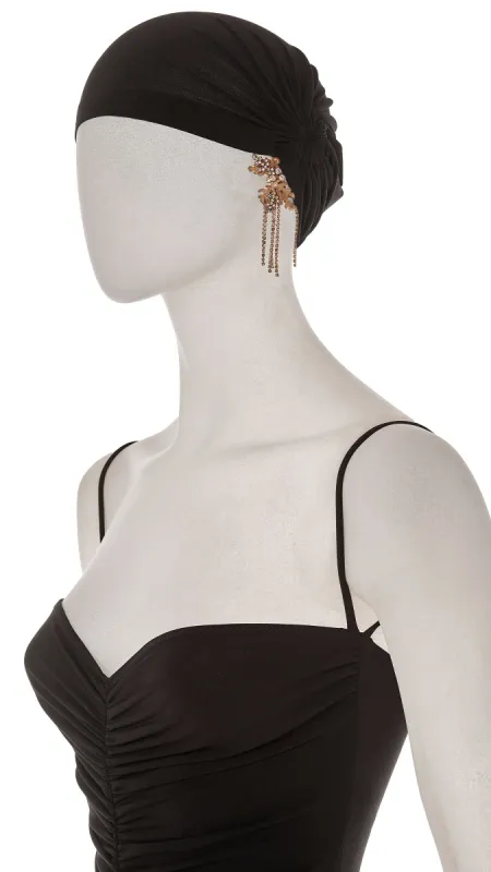 LEAF CRYSTAL DROP EARRINGS sold by Norma Kamali