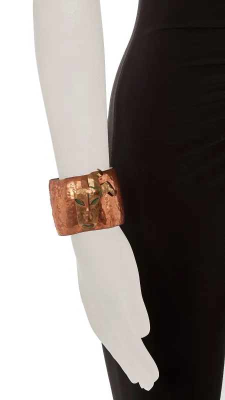 FACE DETAIL BRASS CUFFS sold by Norma Kamali