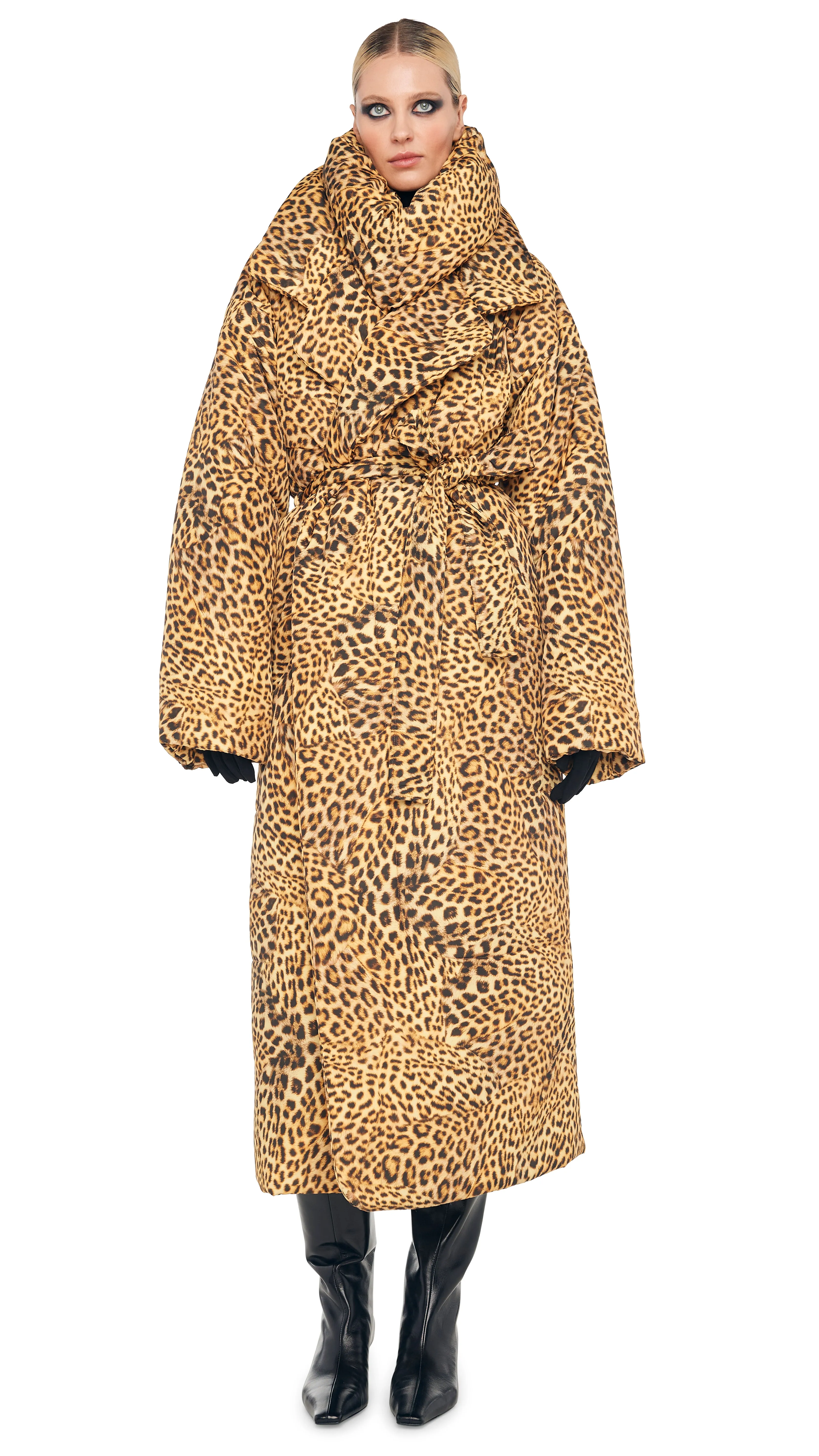 Classic Sleeping Bag Coat with Turtle Catsuit and Tube Scarf sold by Norma Kamali