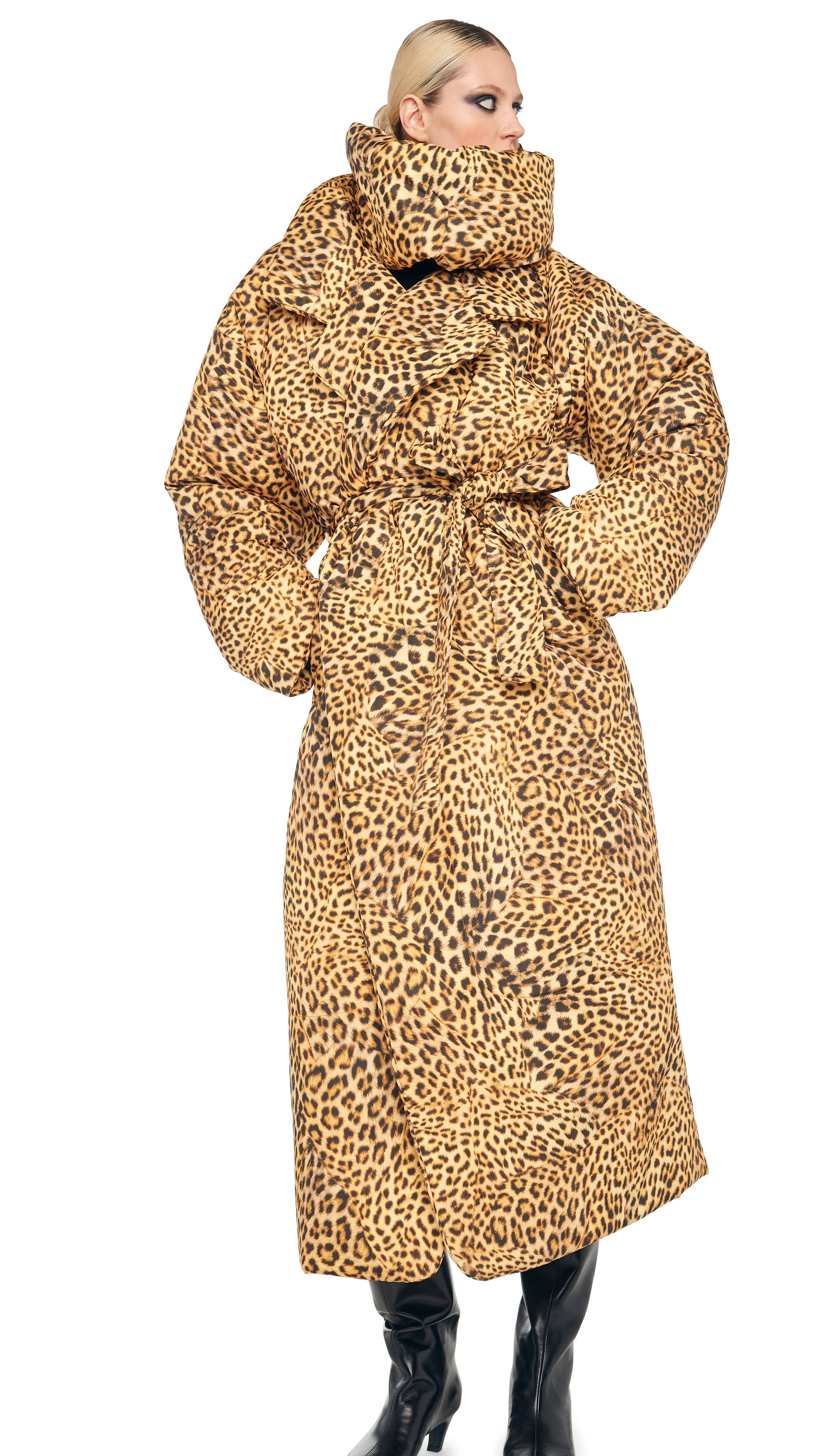 Classic Sleeping Bag Coat with Turtle Catsuit and Tube Scarf sold by Norma Kamali product image thumbnail 4