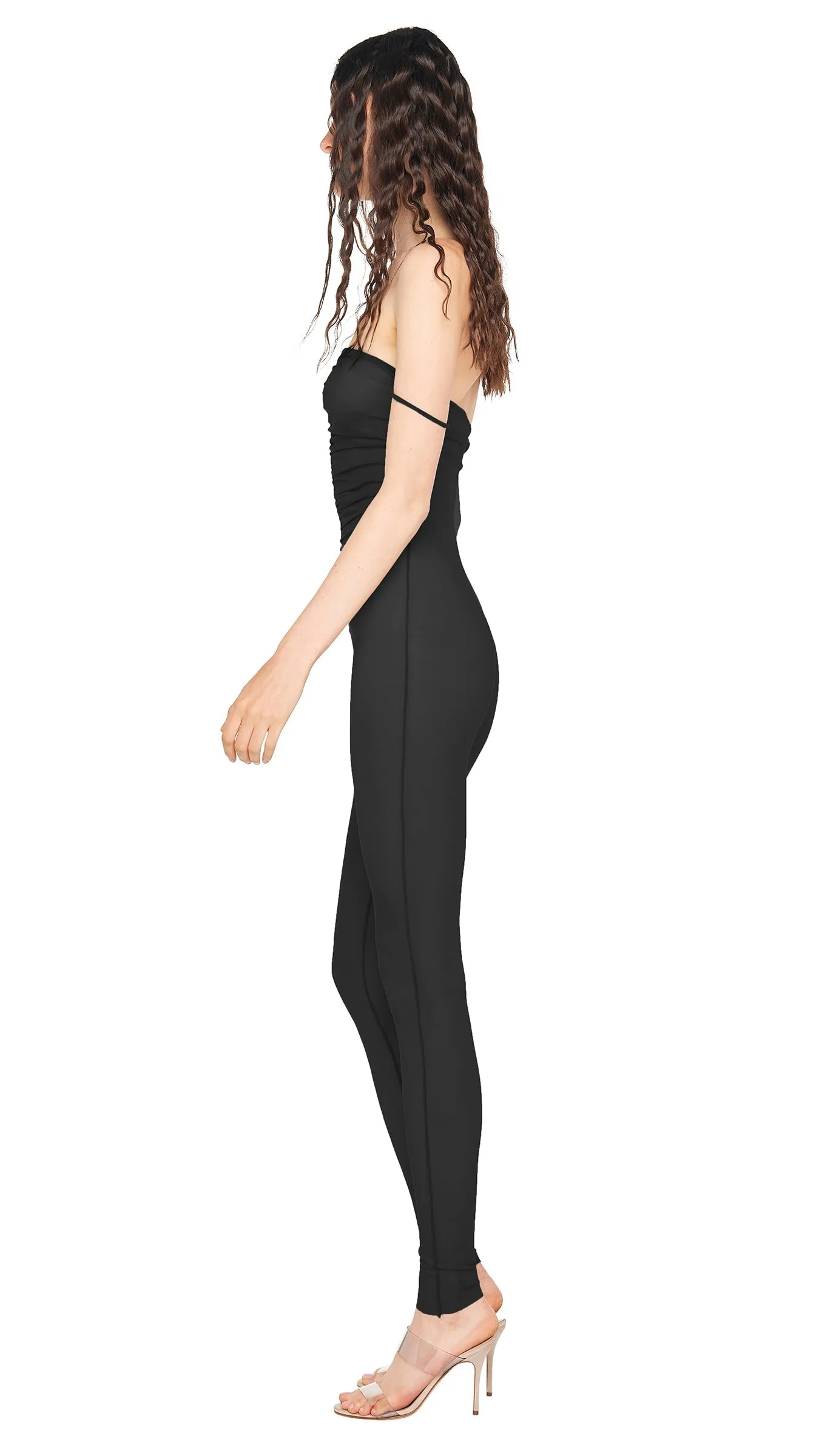 STRAPLESS SHIRRED FRONT CATSUIT sold by Norma Kamali product image thumbnail 2