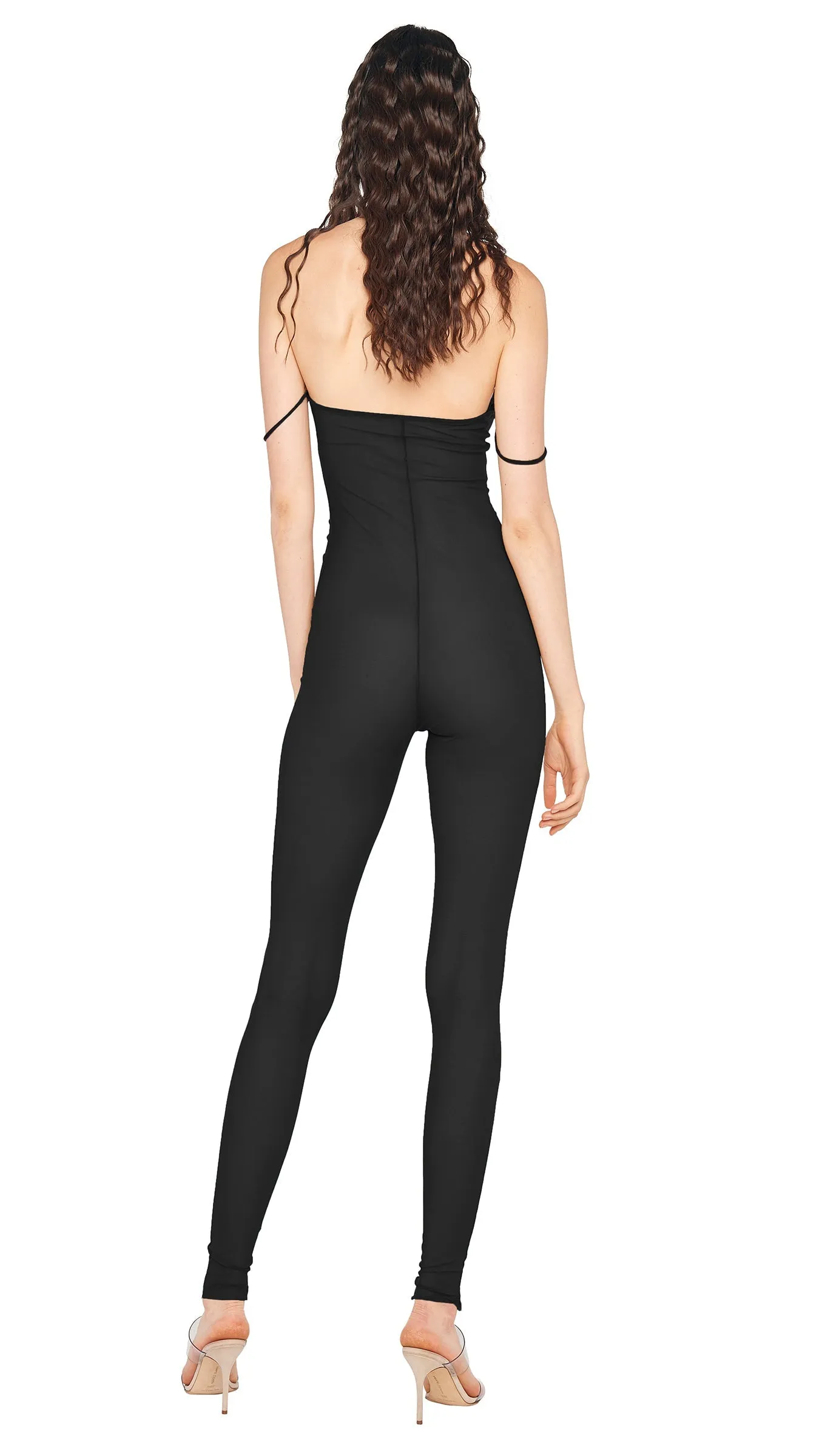 STRAPLESS SHIRRED FRONT CATSUIT sold by Norma Kamali product image thumbnail 3