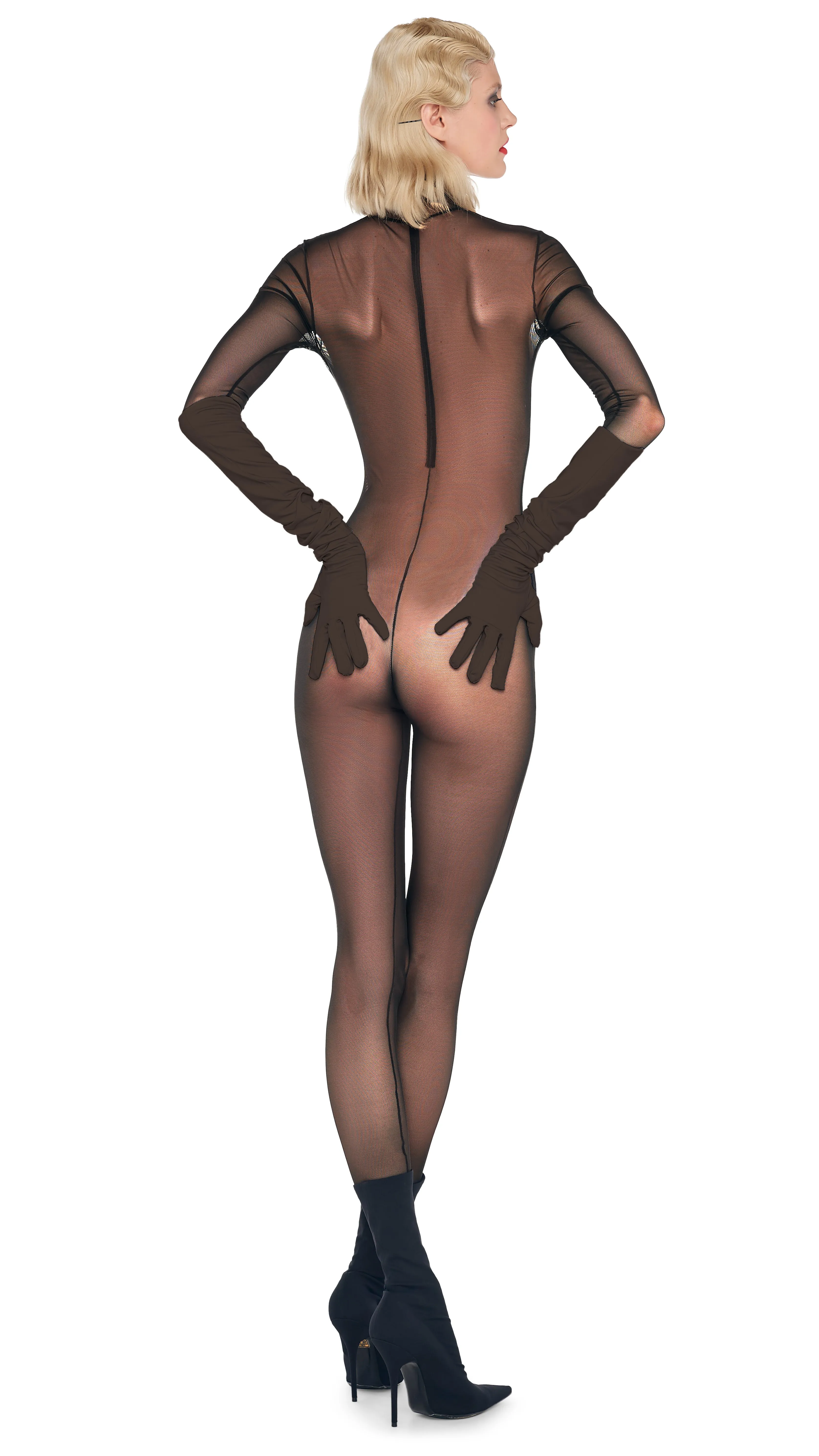 LONG SLEEVE SLIM FIT TURTLE CATSUIT sold by Norma Kamali product image thumbnail 3