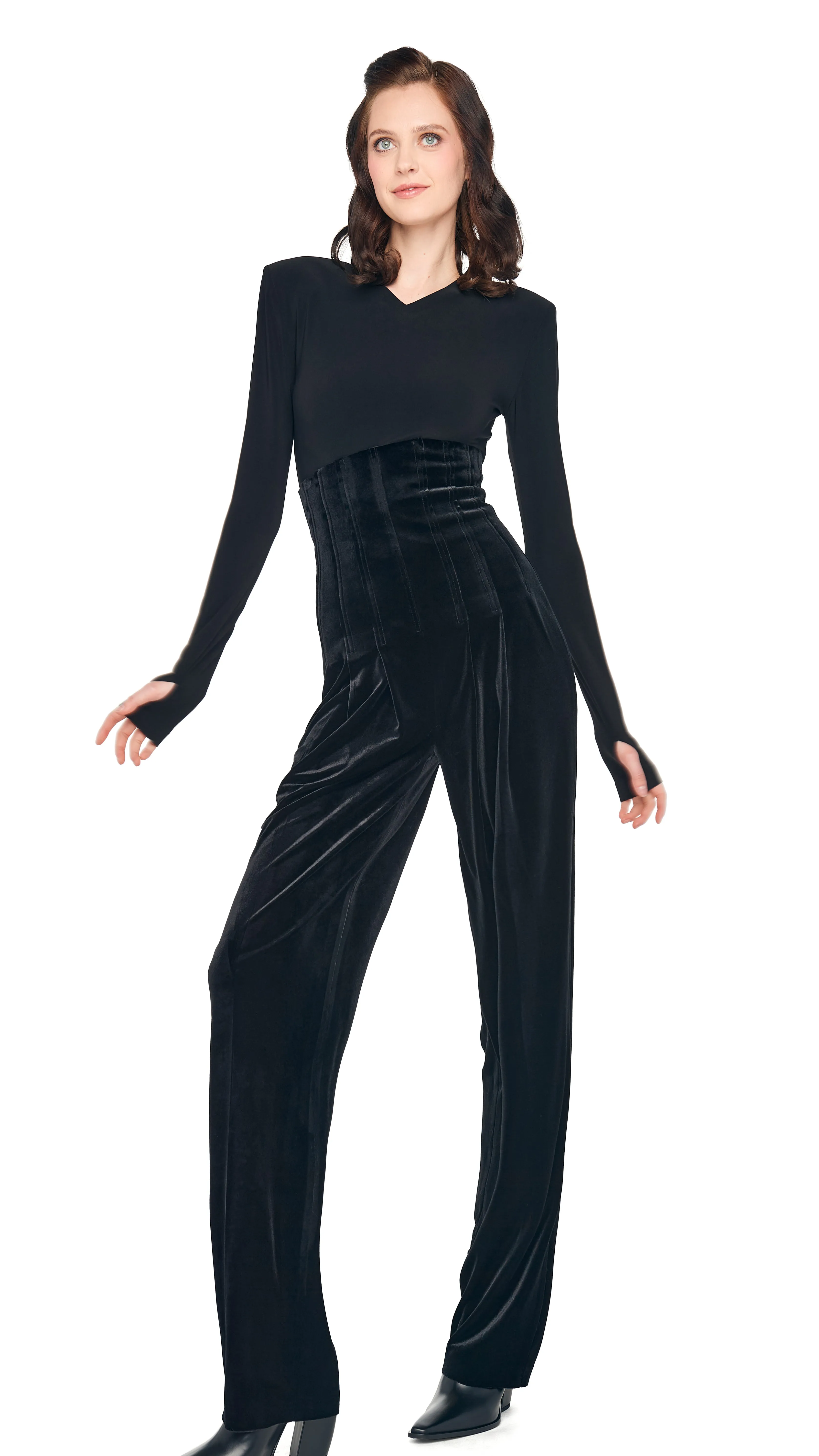 HIGH WAIST TAILORED PLEAT PANT sold by Norma Kamali product image thumbnail 4