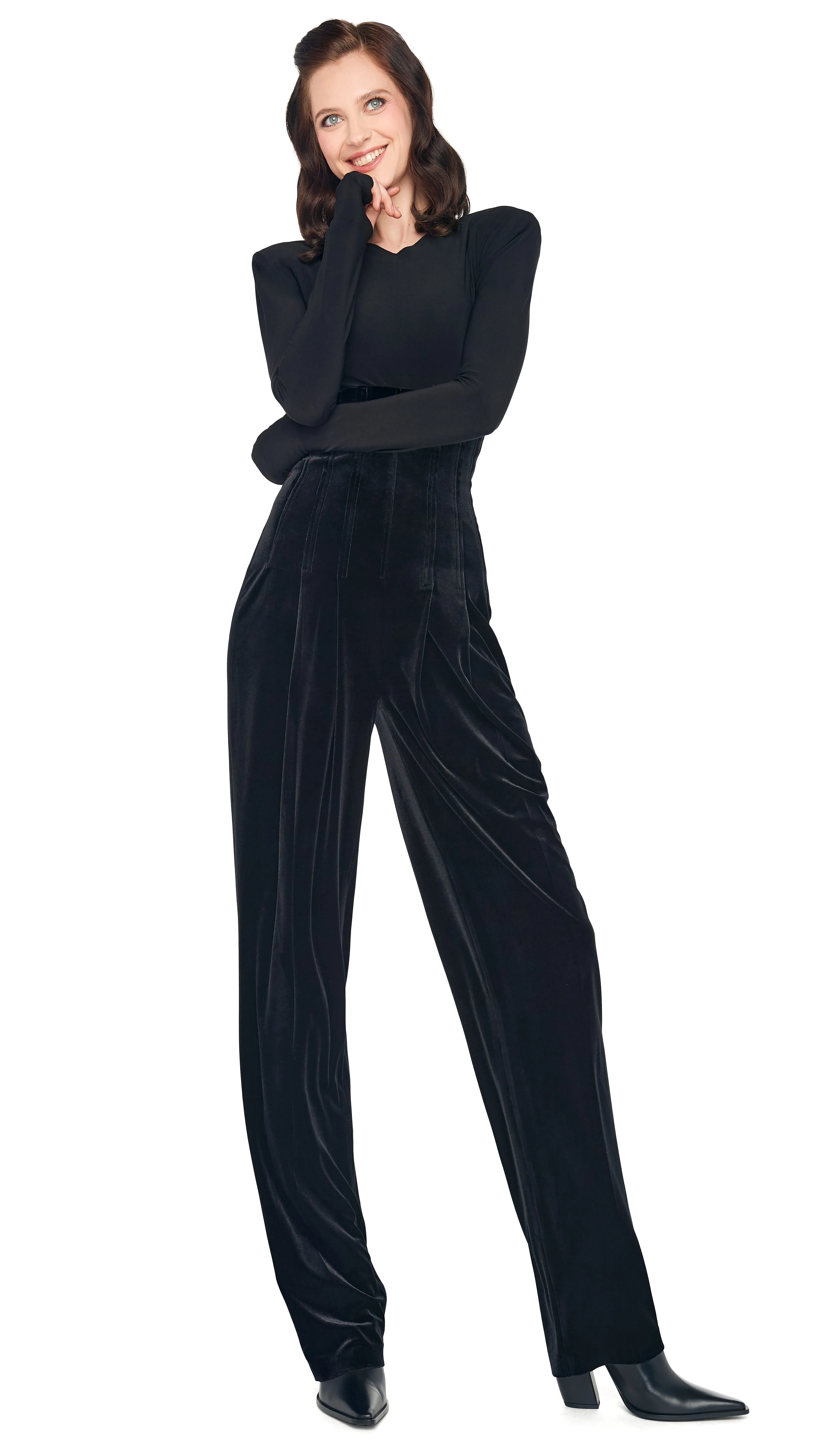 HIGH WAIST TAILORED PLEAT PANT sold by Norma Kamali product image thumbnail 5