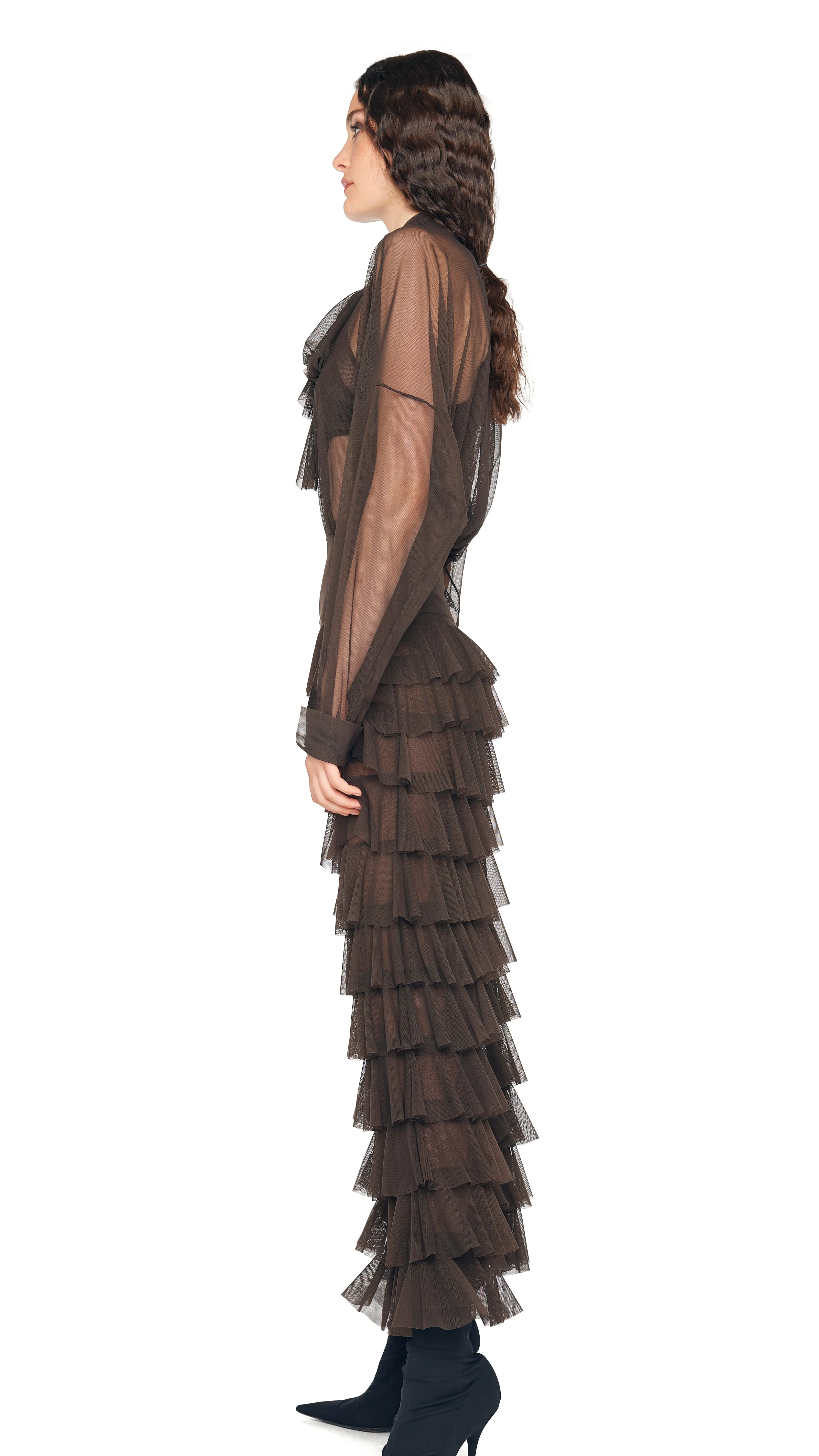 WIDE LEG RUFFLE PANT sold by Norma Kamali product image thumbnail 2