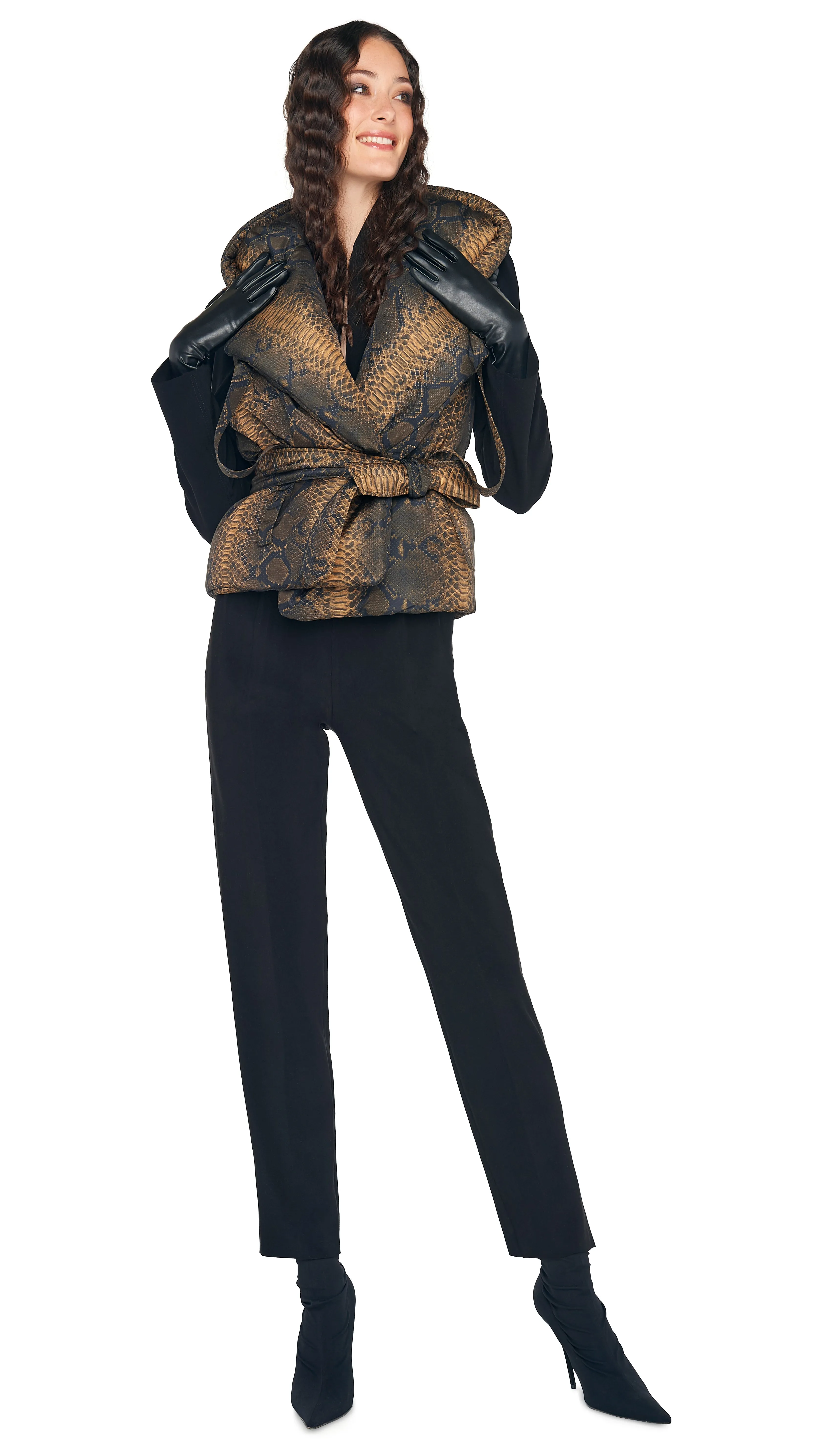 HOODED SLEEVELESS SLEEPING BAG VEST sold by Norma Kamali product image thumbnail 4