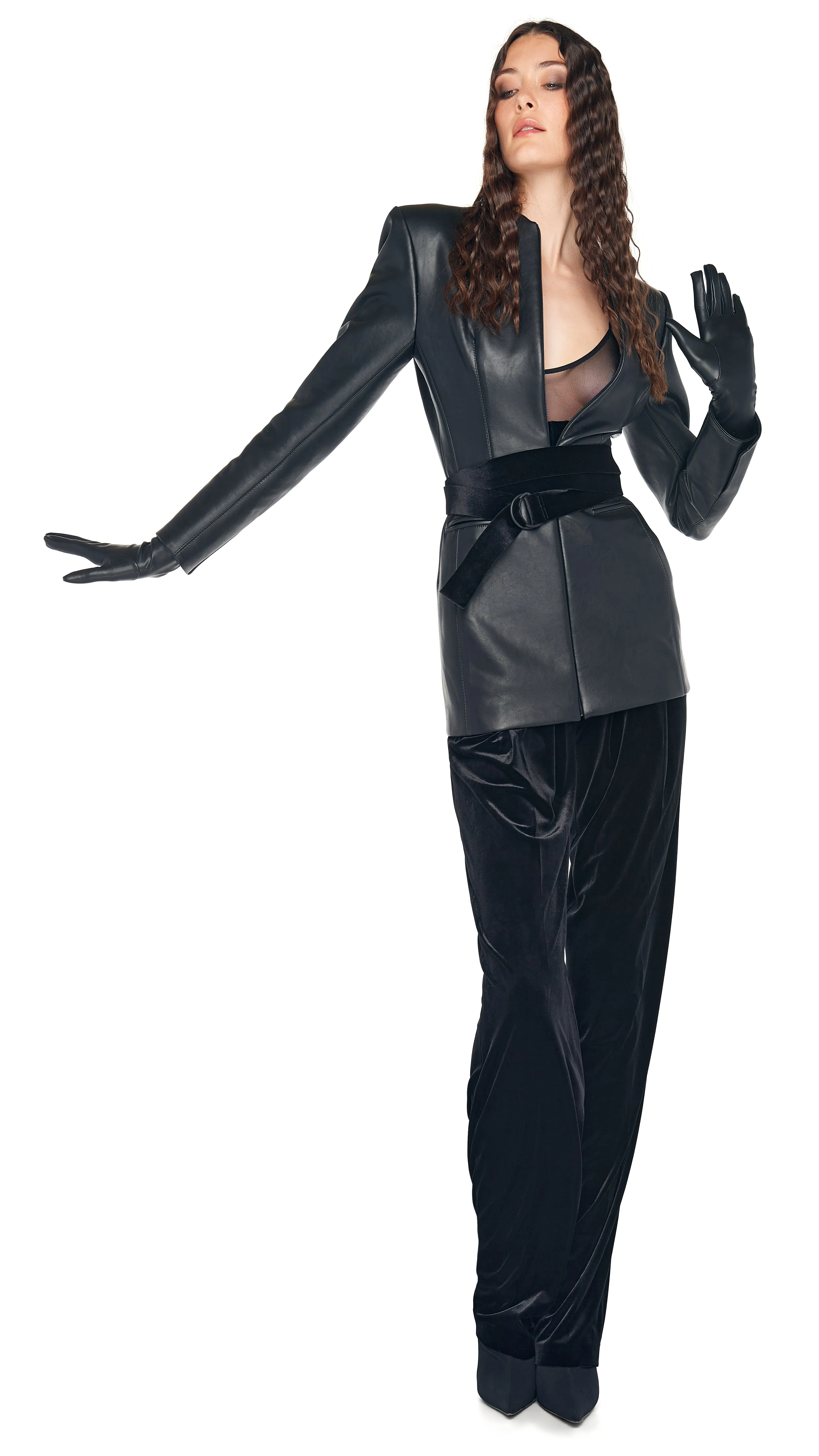 LS V NECK ZIP FRONT JACKET sold by Norma Kamali product image thumbnail 5