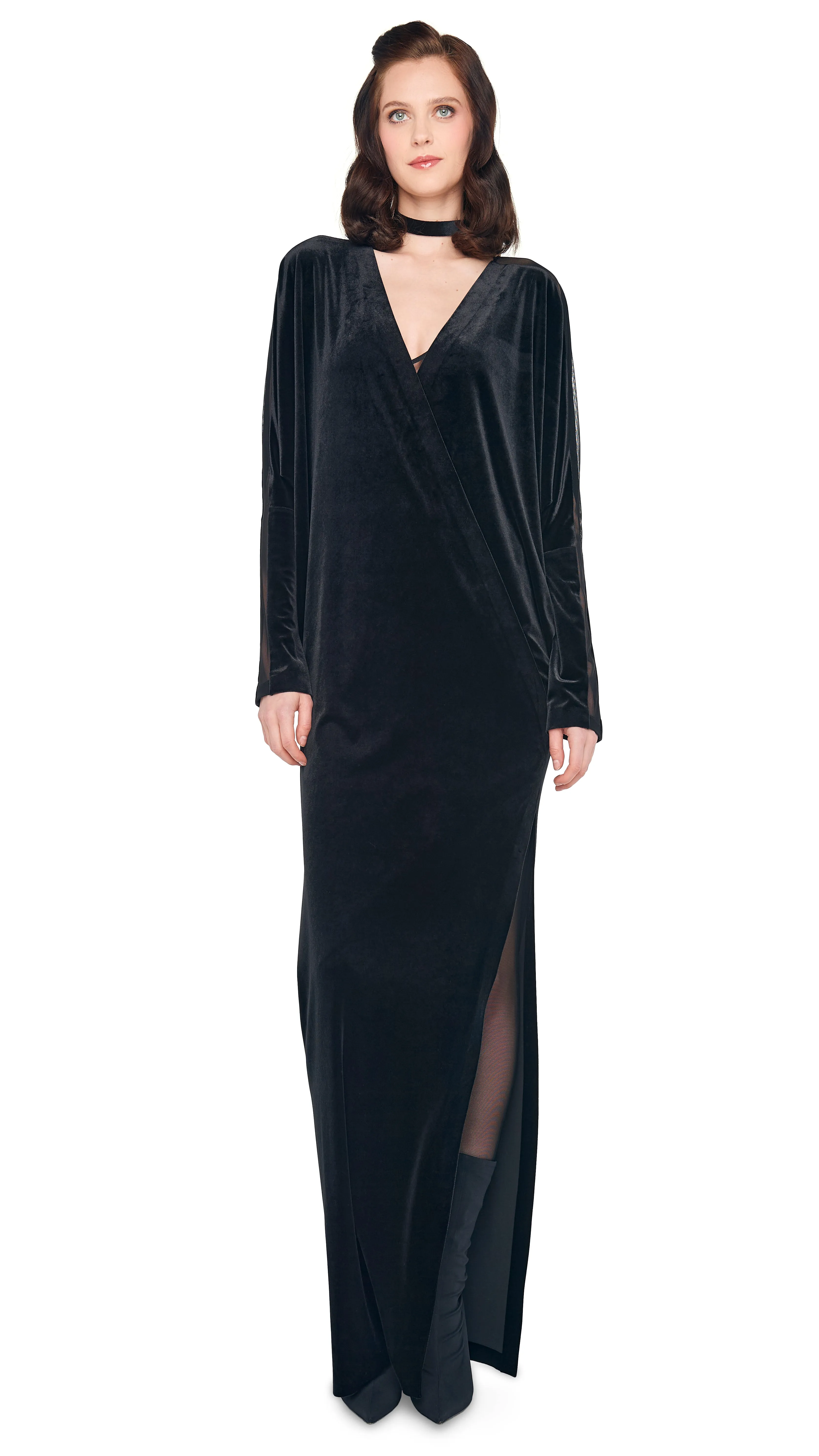 DOLMAN WRAP GOWN W/ SIDE SLIT sold by Norma Kamali