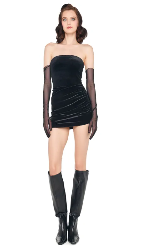 STRAPLESS SIDE DRAPE PICKLEBALL DRESS sold by Norma Kamali