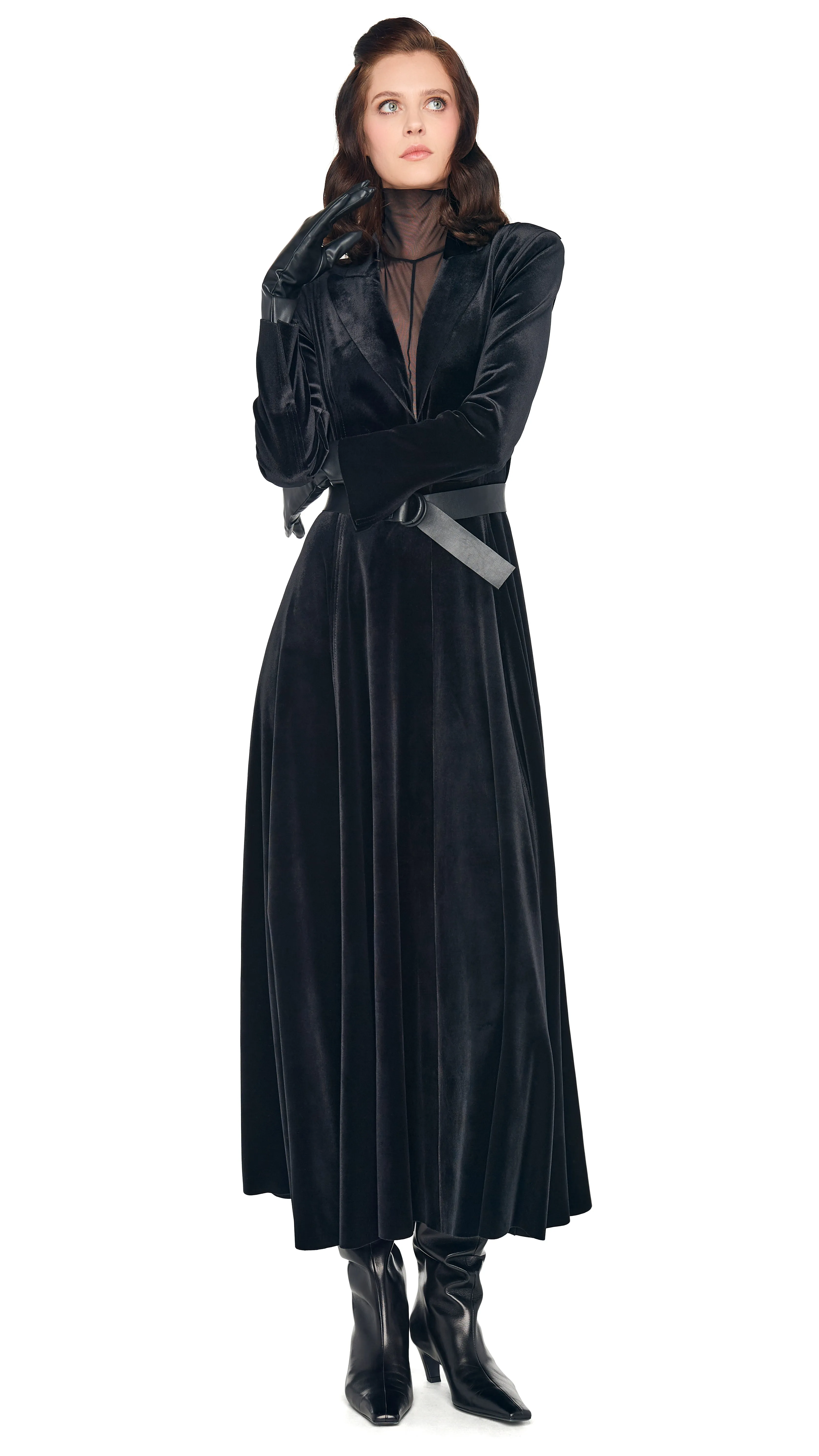 SINGLE BREASTED FLARED DRESS sold by Norma Kamali product image thumbnail 5