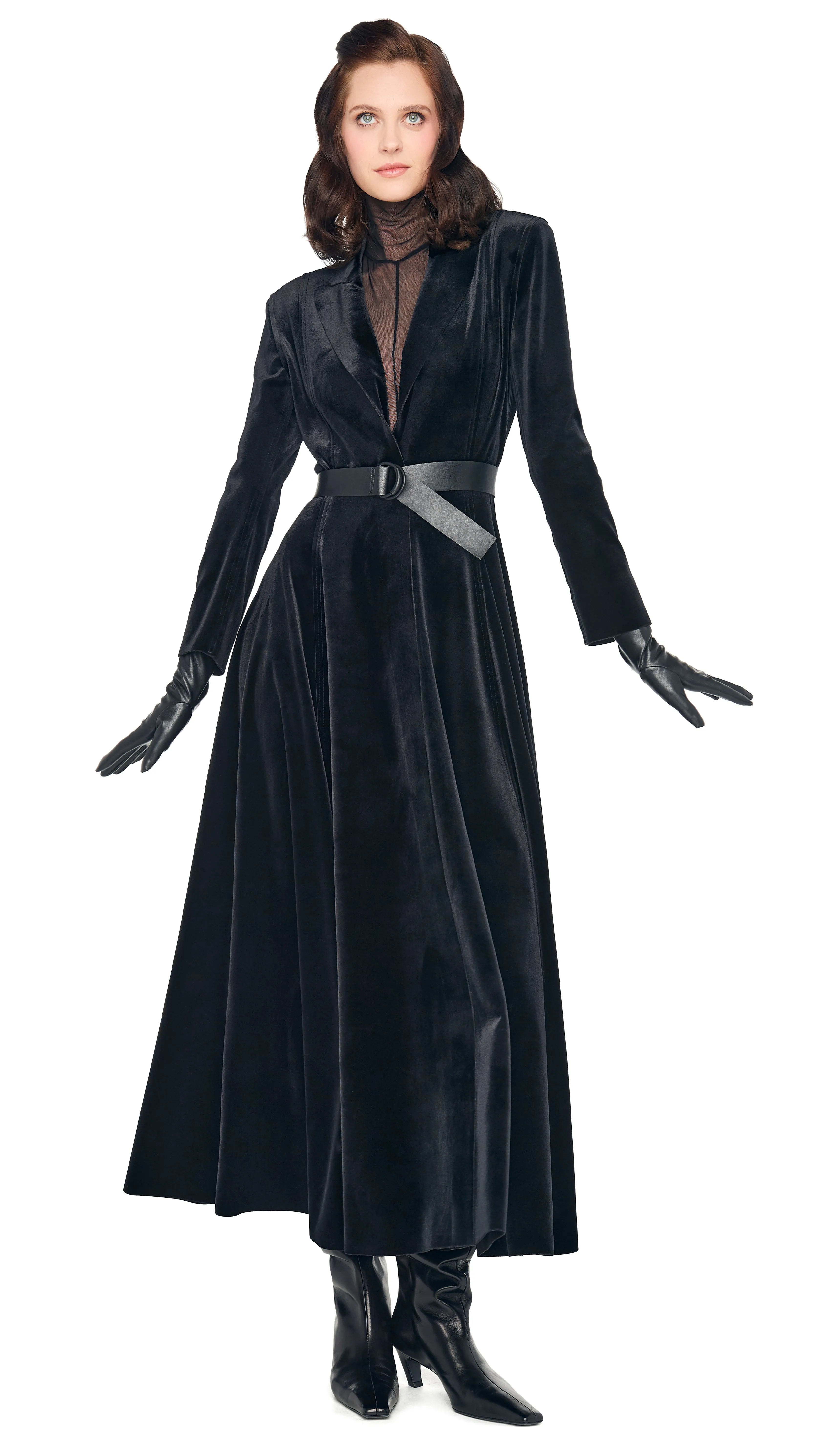 SINGLE BREASTED FLARED DRESS sold by Norma Kamali product image thumbnail 4
