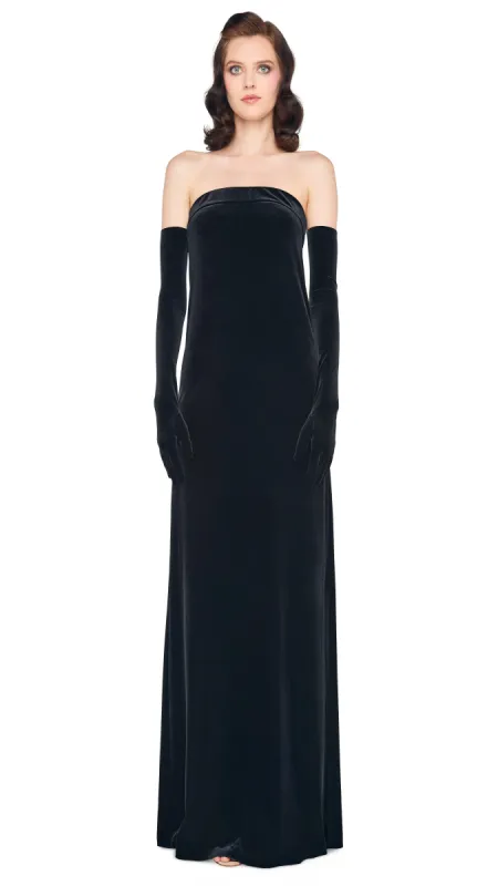 STRAPLESS TAILORED SIDE SLIT GOWN sold by Norma Kamali