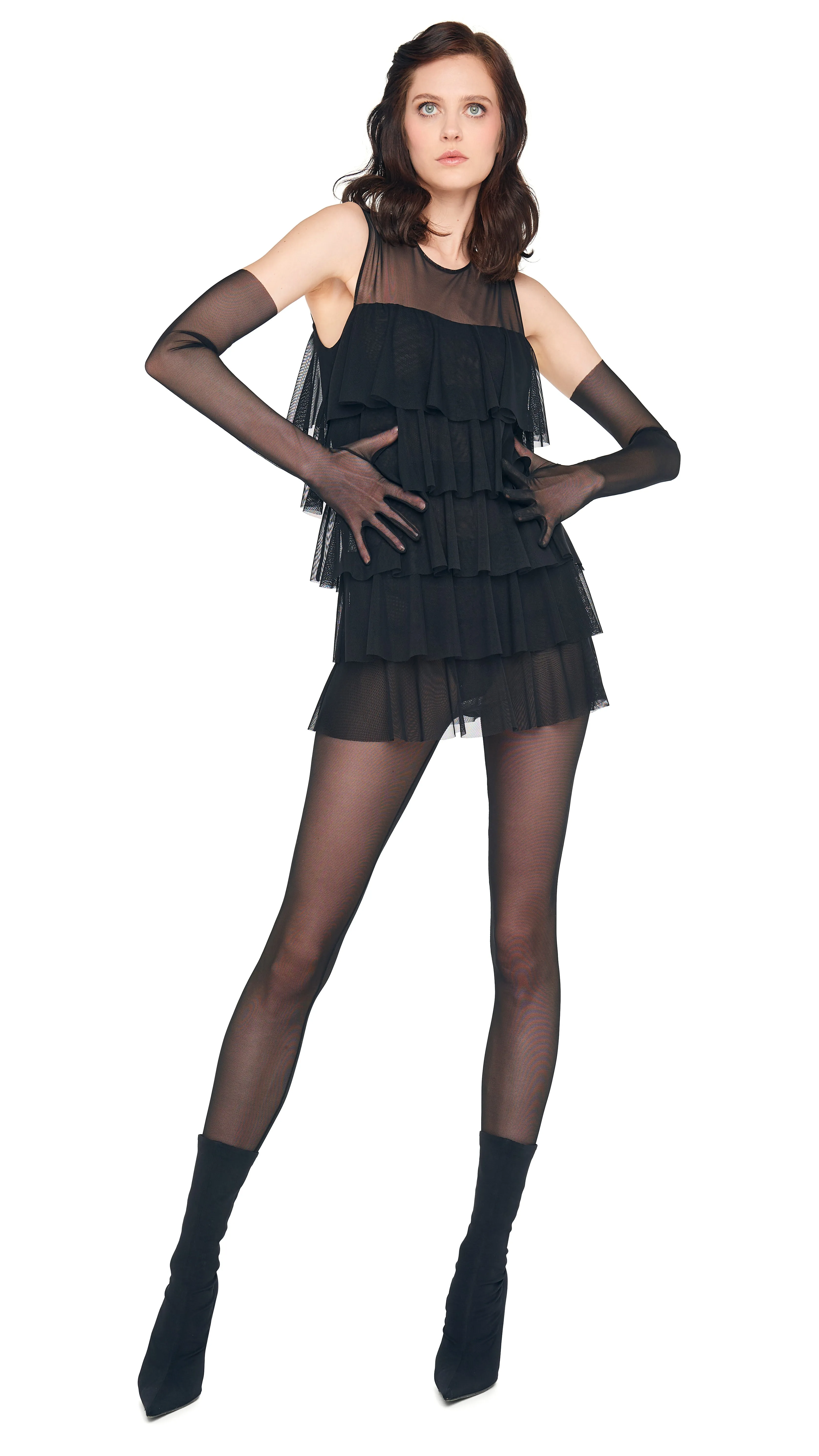 SLEEVELESS RUFFLE PICKLEBALL DRESS sold by Norma Kamali product image thumbnail 5