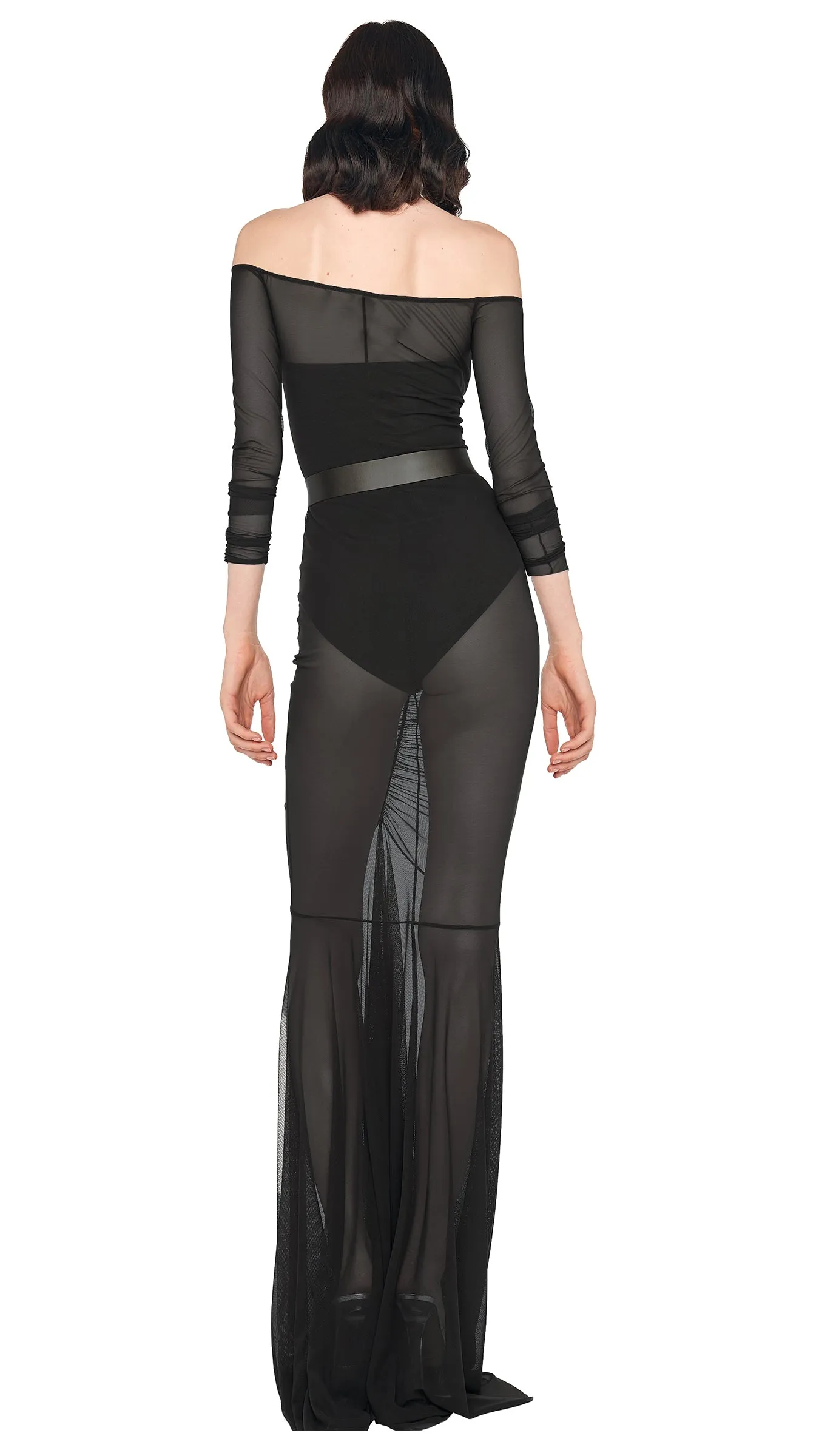 OFF SHOULDER SHIRRED FISHTAIL GOWN sold by Norma Kamali product image thumbnail 3