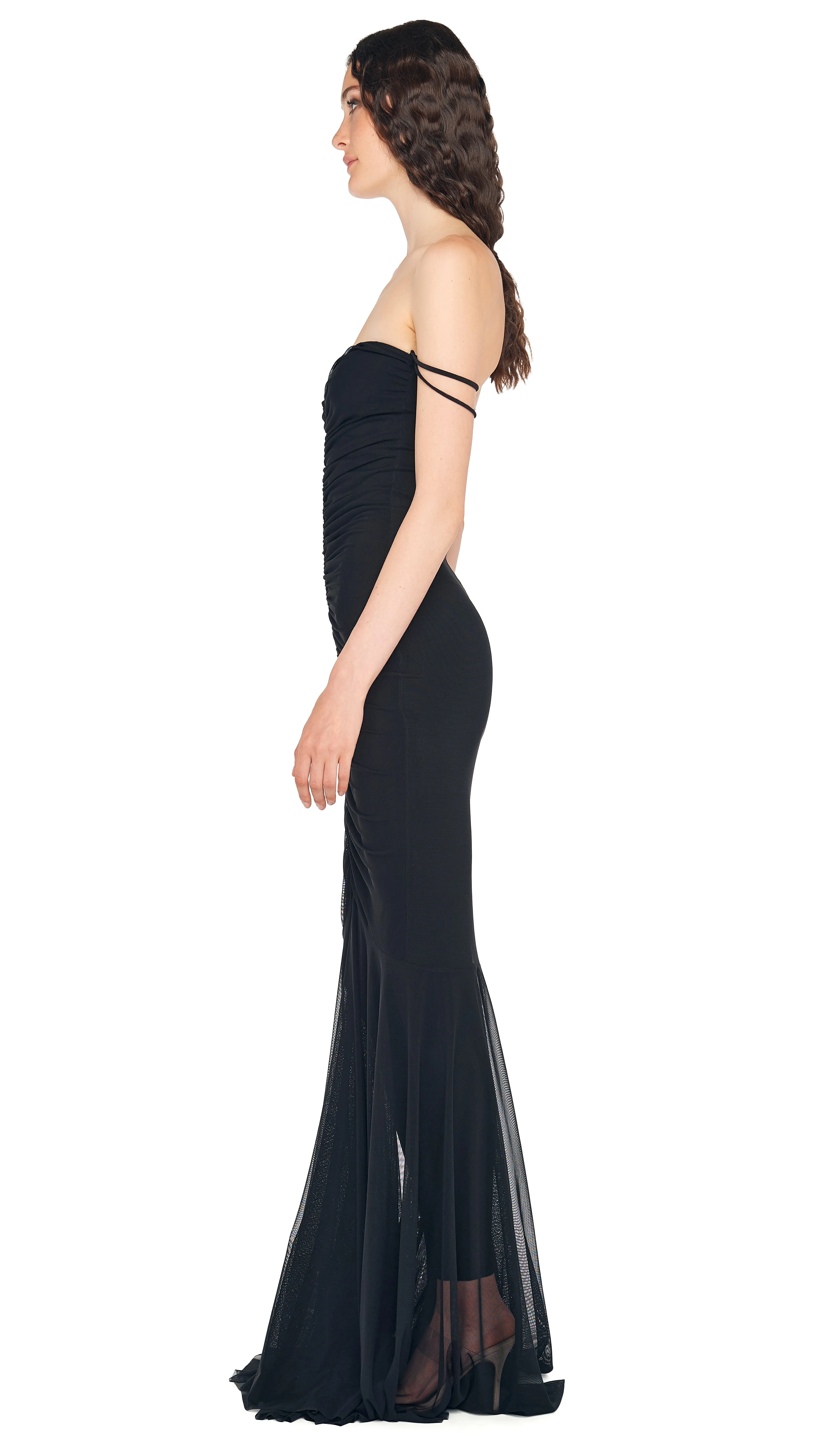 STRAPLESS SHIRRED FRONT FISHTAIL GOWN sold by Norma Kamali product image thumbnail 2