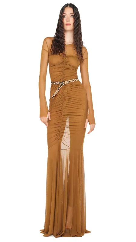 LS V NECK SHIRRED FRONT FISHTAIL GOWN sold by Norma Kamali