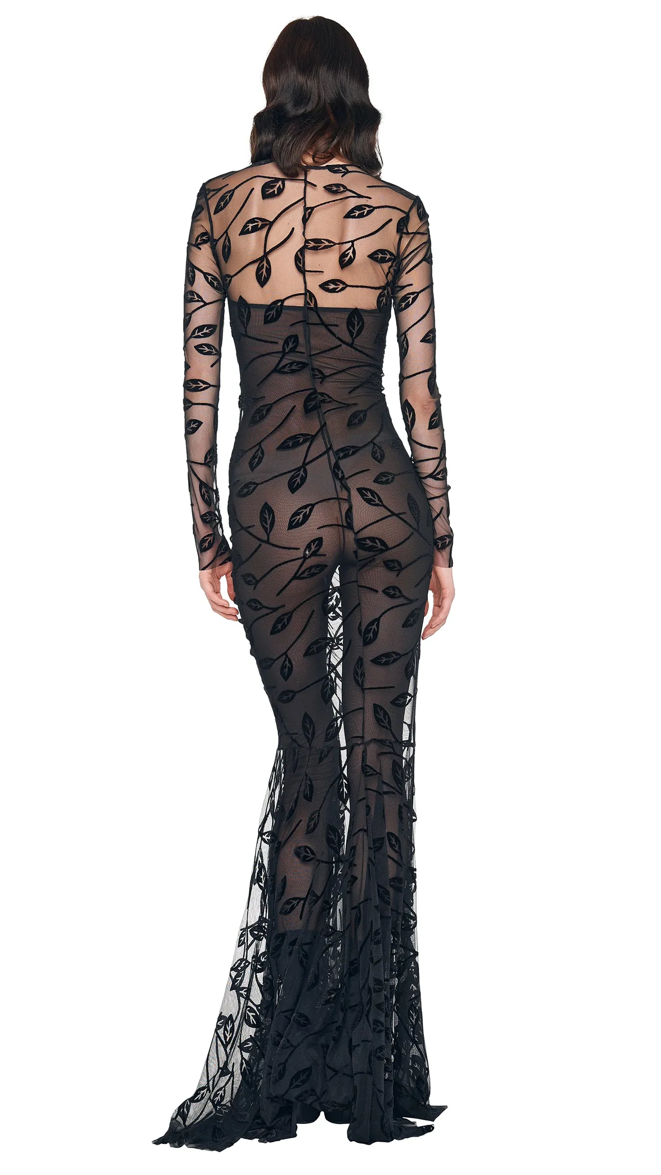 LS V NECK SHIRRED FRONT FISHTAIL GOWN sold by Norma Kamali product image thumbnail 3