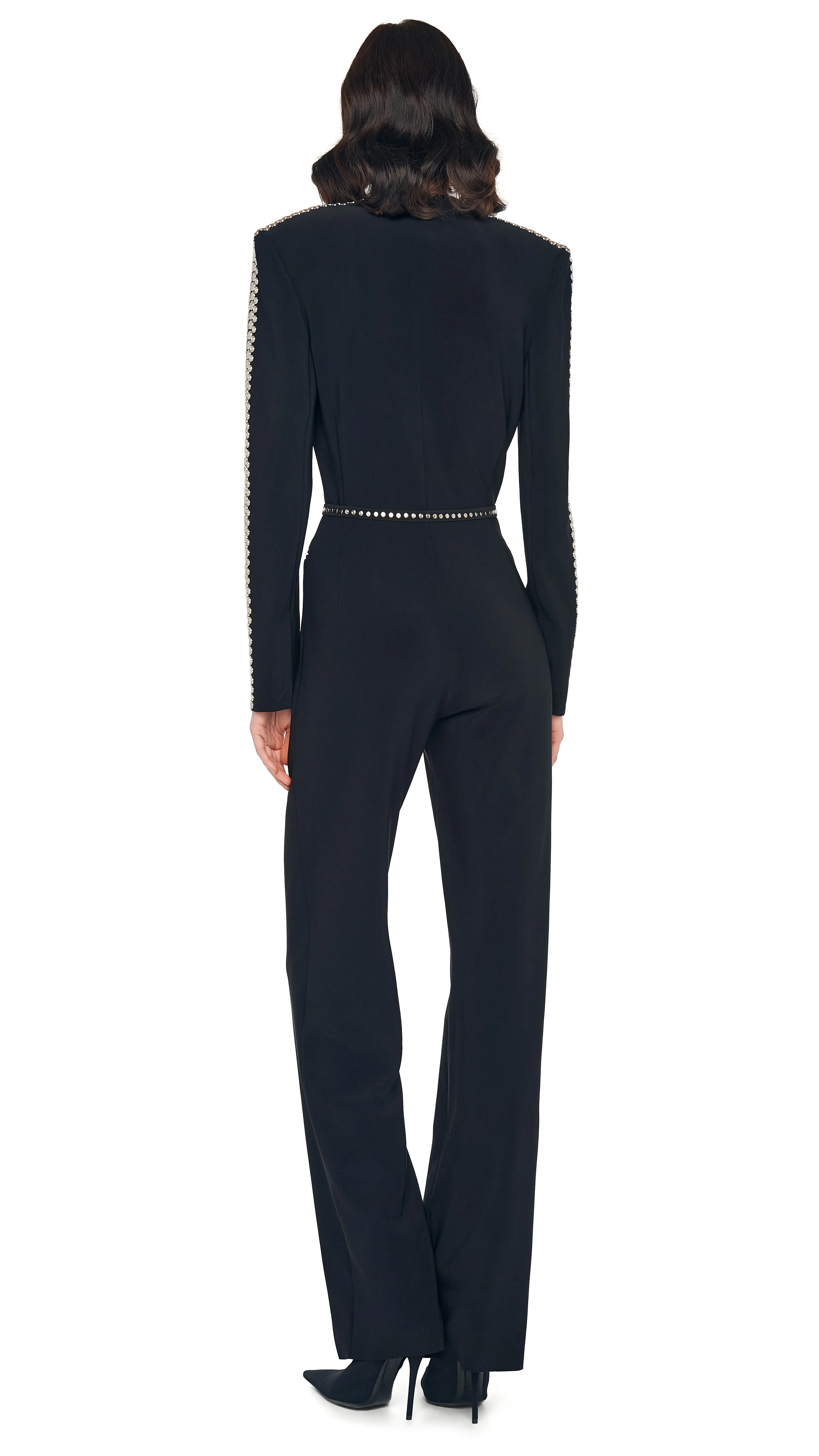STUD ZIP FRONT STRAIGHT LEG JUMPSUIT sold by Norma Kamali product image thumbnail 3