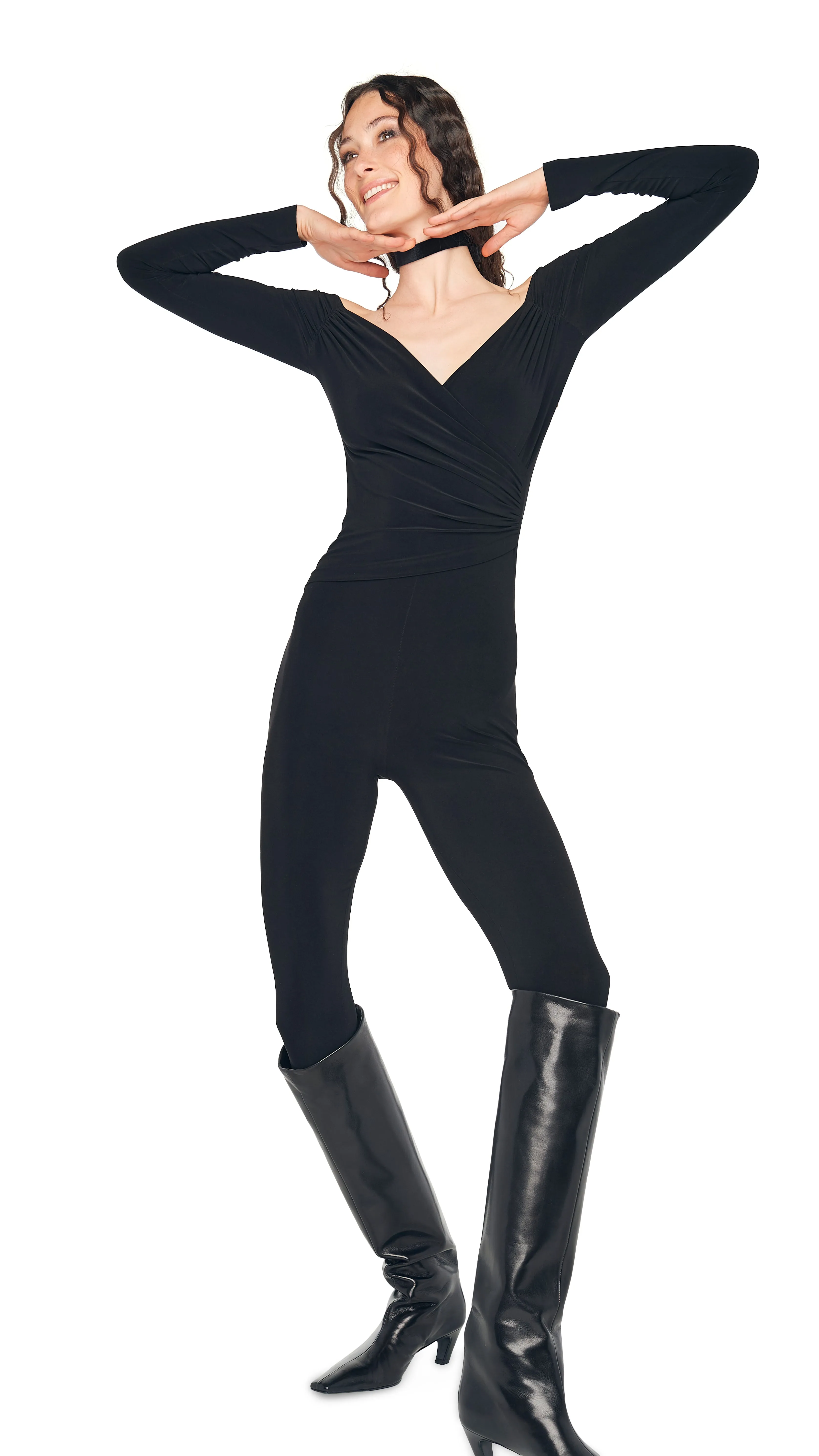 OFF SHOULDER SWEETHEART CATSUIT sold by Norma Kamali product image thumbnail 4