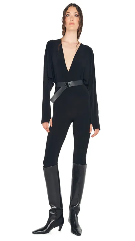 DOLMAN V NECK CATSUIT sold by Norma Kamali