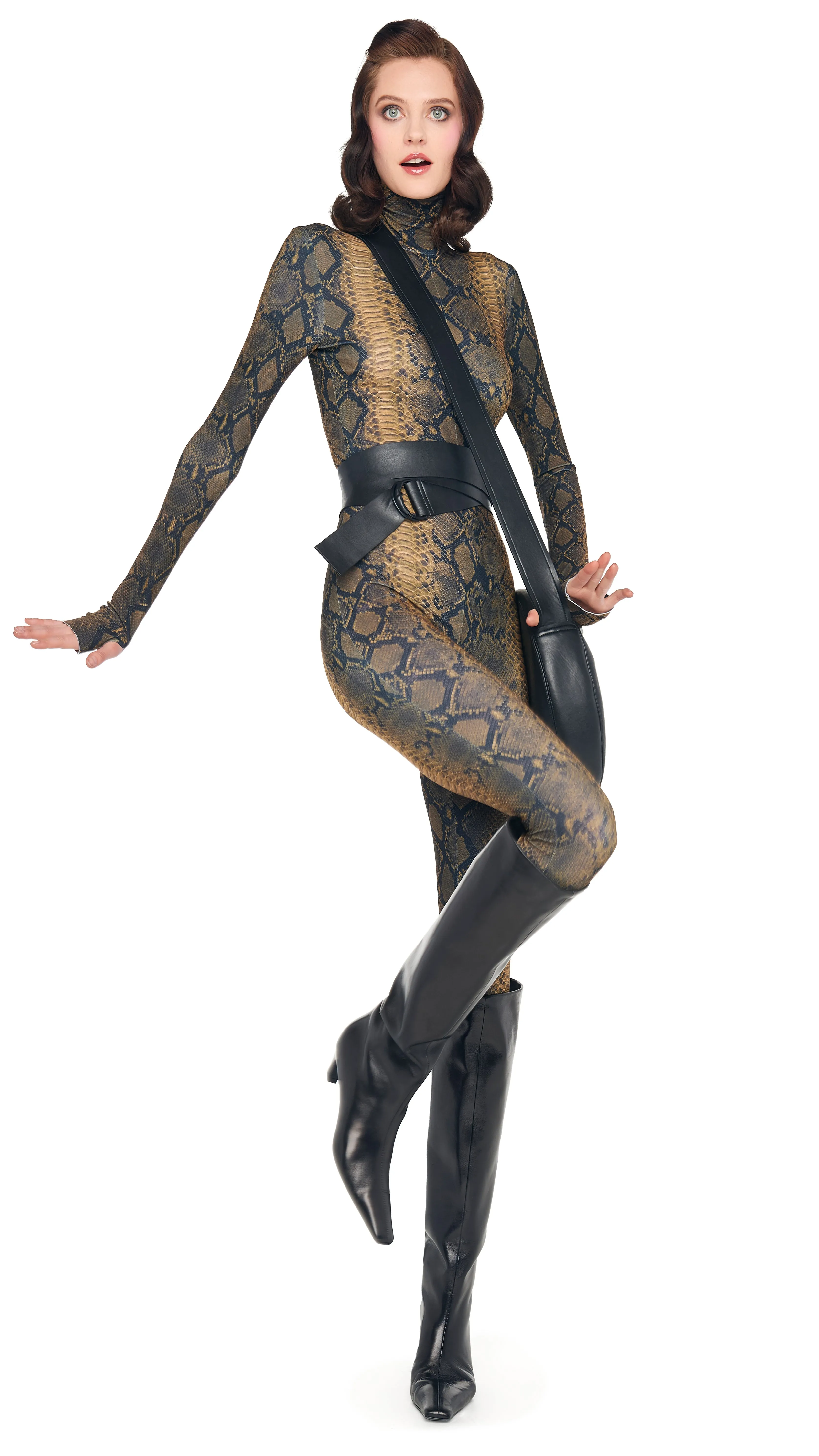 LONG SLEEVE SLIM FIT TURTLE CATSUIT sold by Norma Kamali product image thumbnail 4