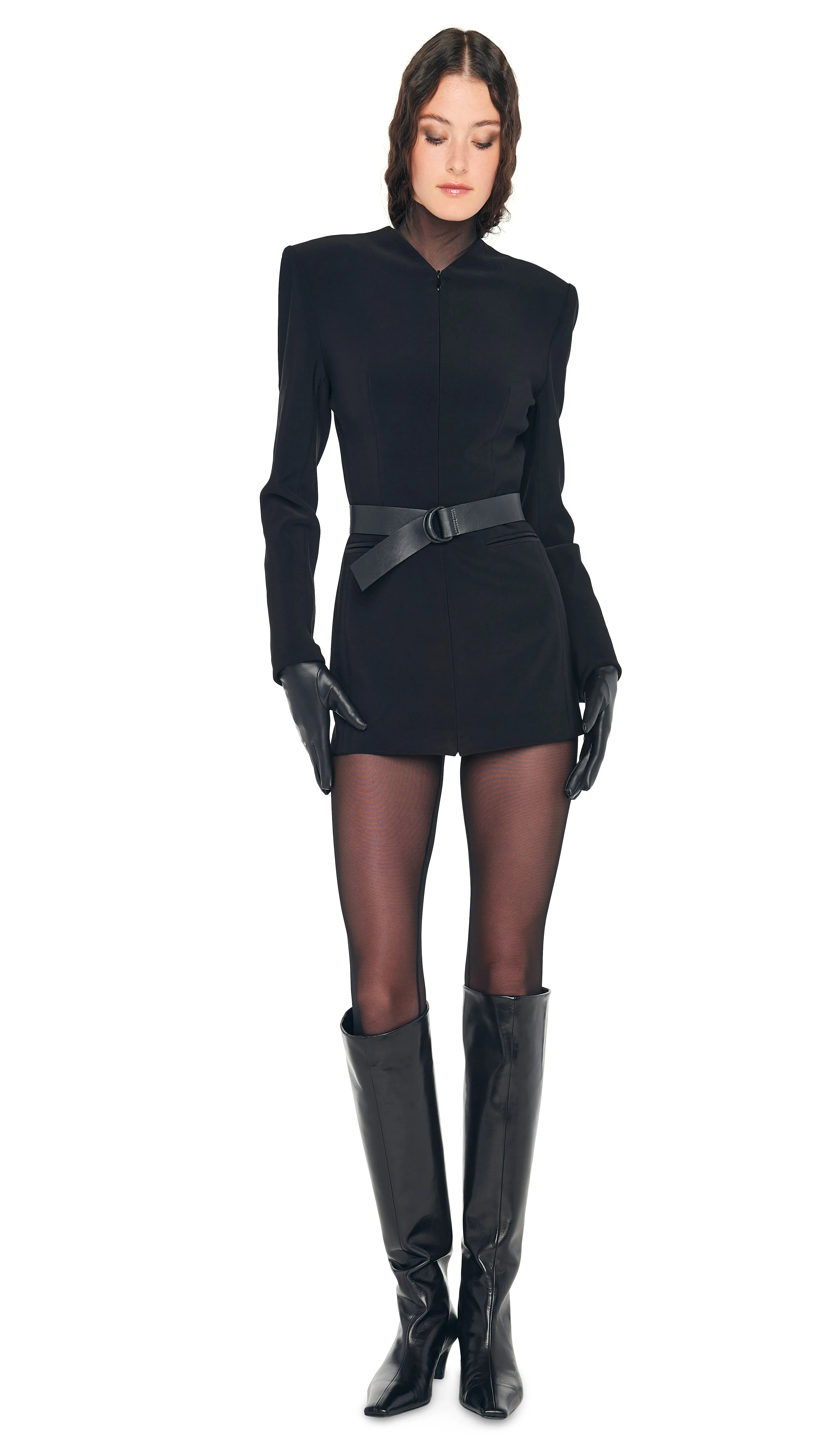 LS V NECK ZIP FRONT JACKET sold by Norma Kamali product image thumbnail 4