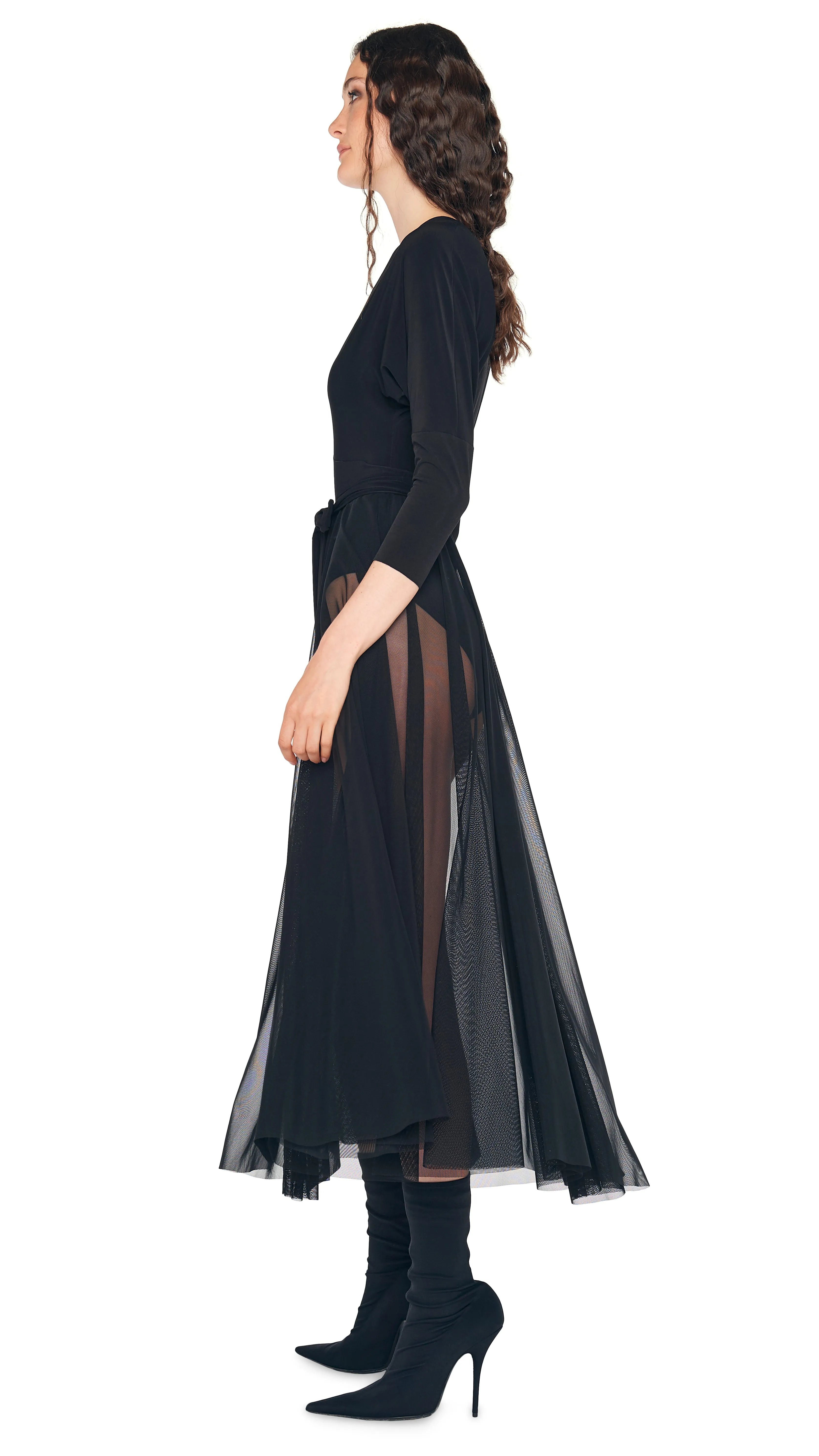 DOLMAN WRAP FLARED DRESS TO MIDCALF sold by Norma Kamali product image thumbnail 2