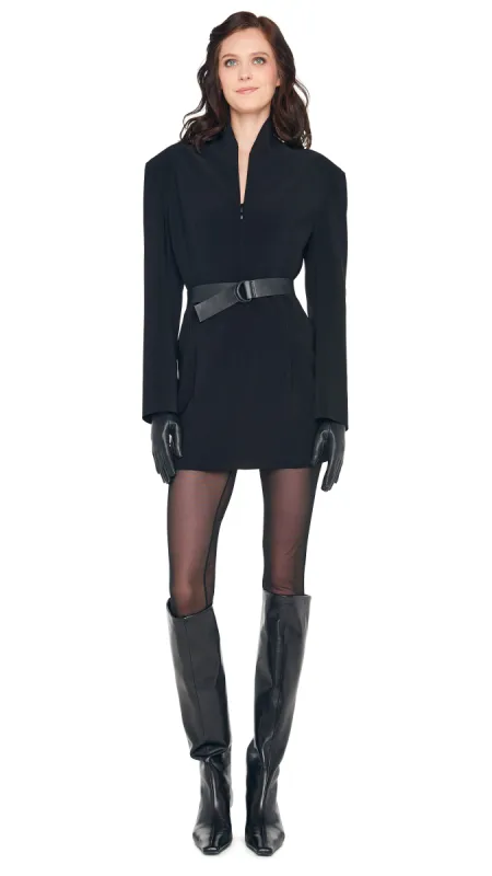 OS LS SHOULDER PAD ZIP FRONT MINI DRESS sold by Norma Kamali