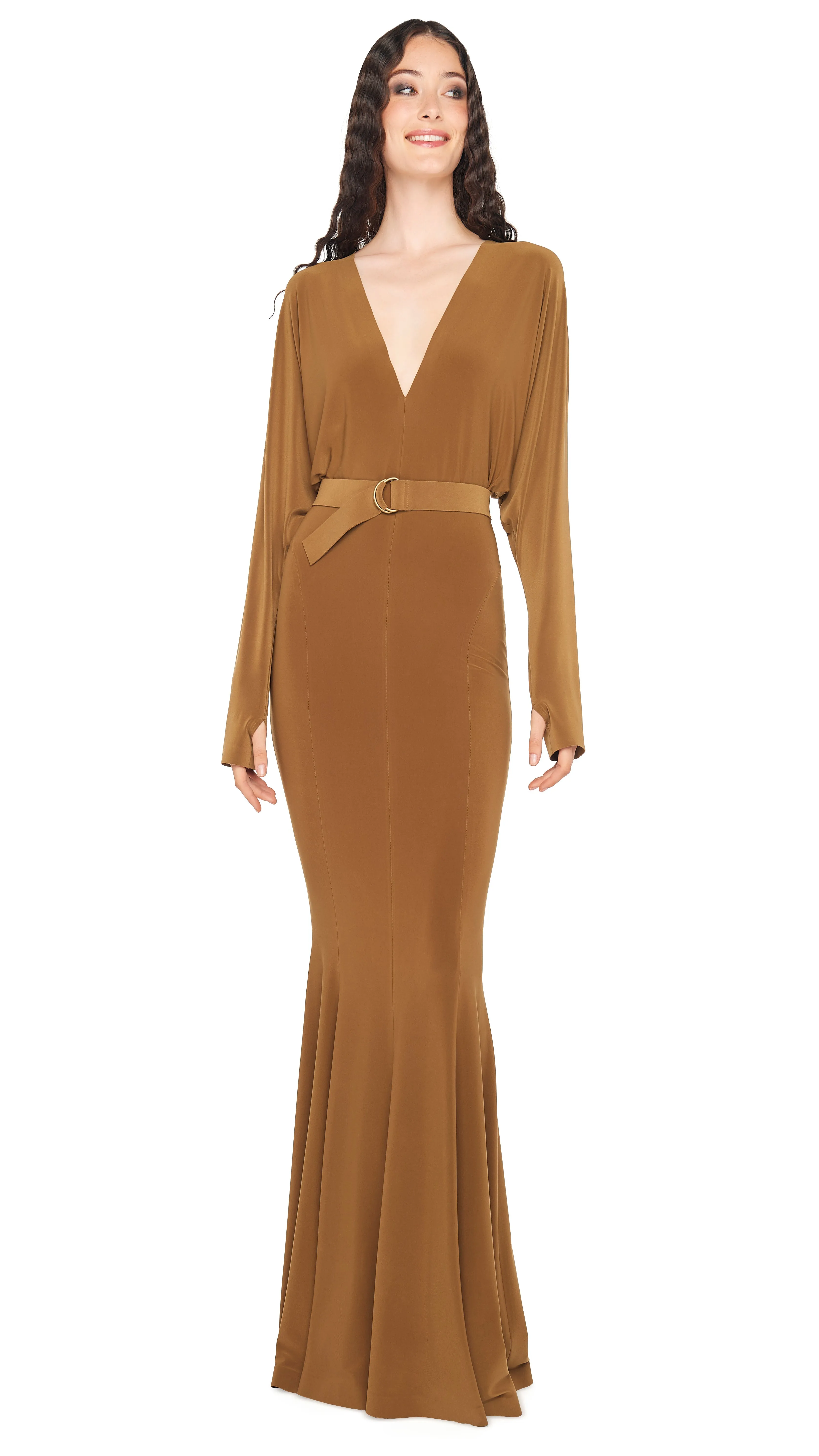 DOLMAN V NECK FISHTAIL GOWN sold by Norma Kamali