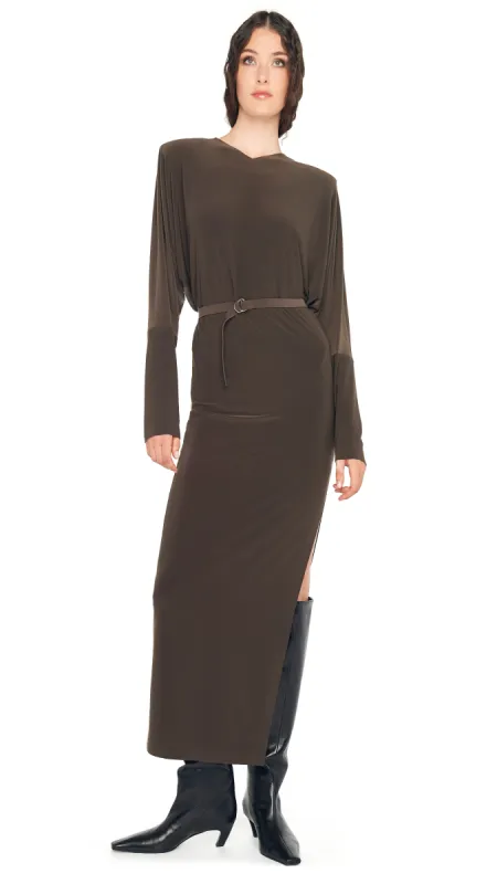 DOLMAN SIDE SLIT GOWN W/ SHOULDER PADS sold by Norma Kamali
