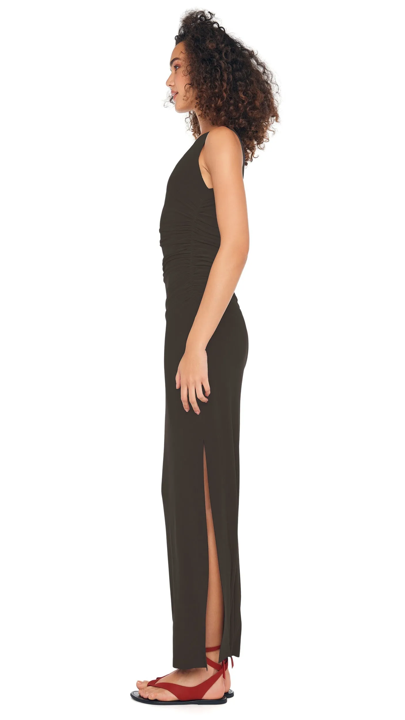 SLEEVELESS SHIRRED WAIST GOWN sold by Norma Kamali product image thumbnail 2