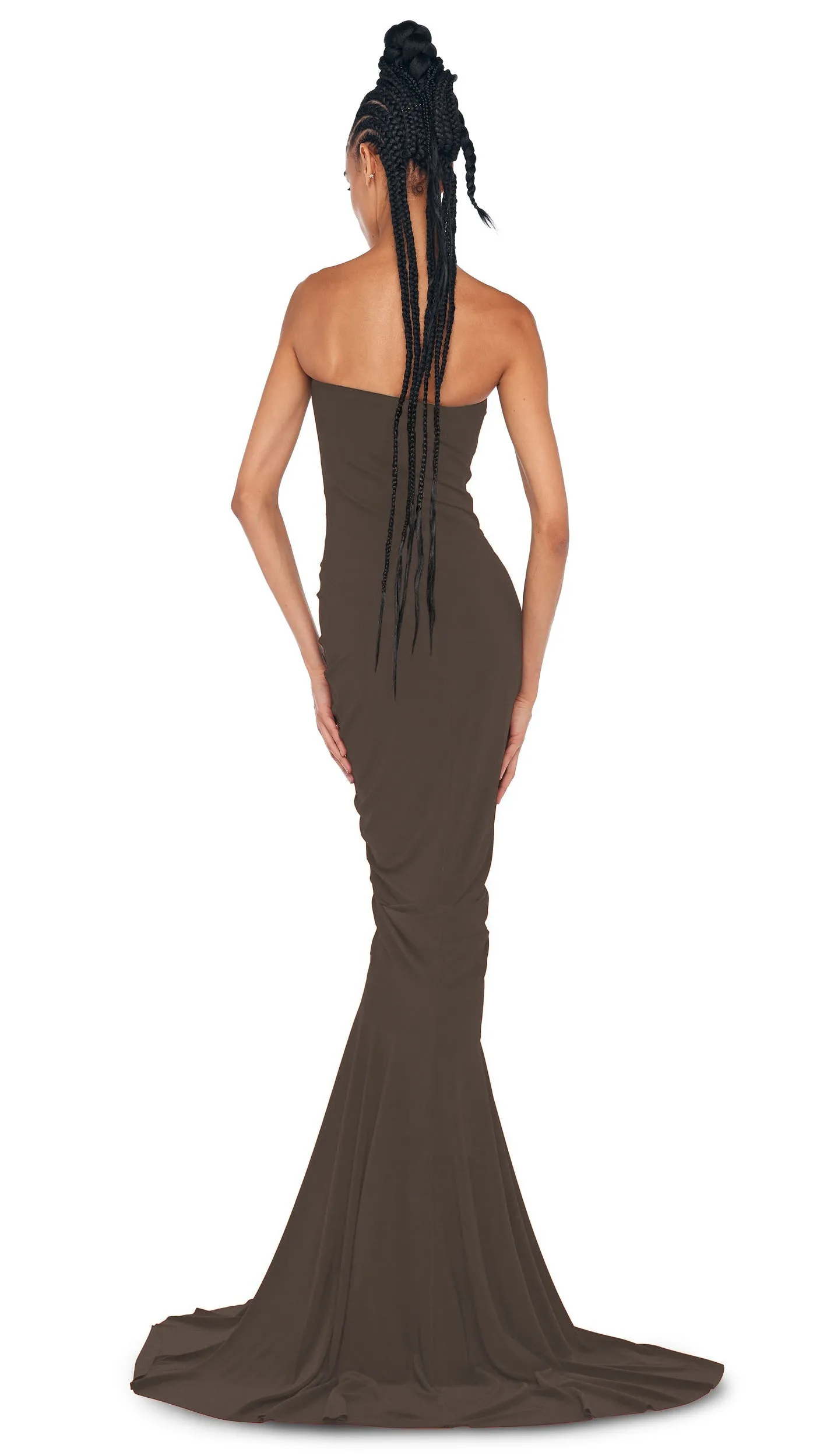 STRAPLESS SHIRRED FRONT FISHTAIL GOWN sold by Norma Kamali product image thumbnail 3